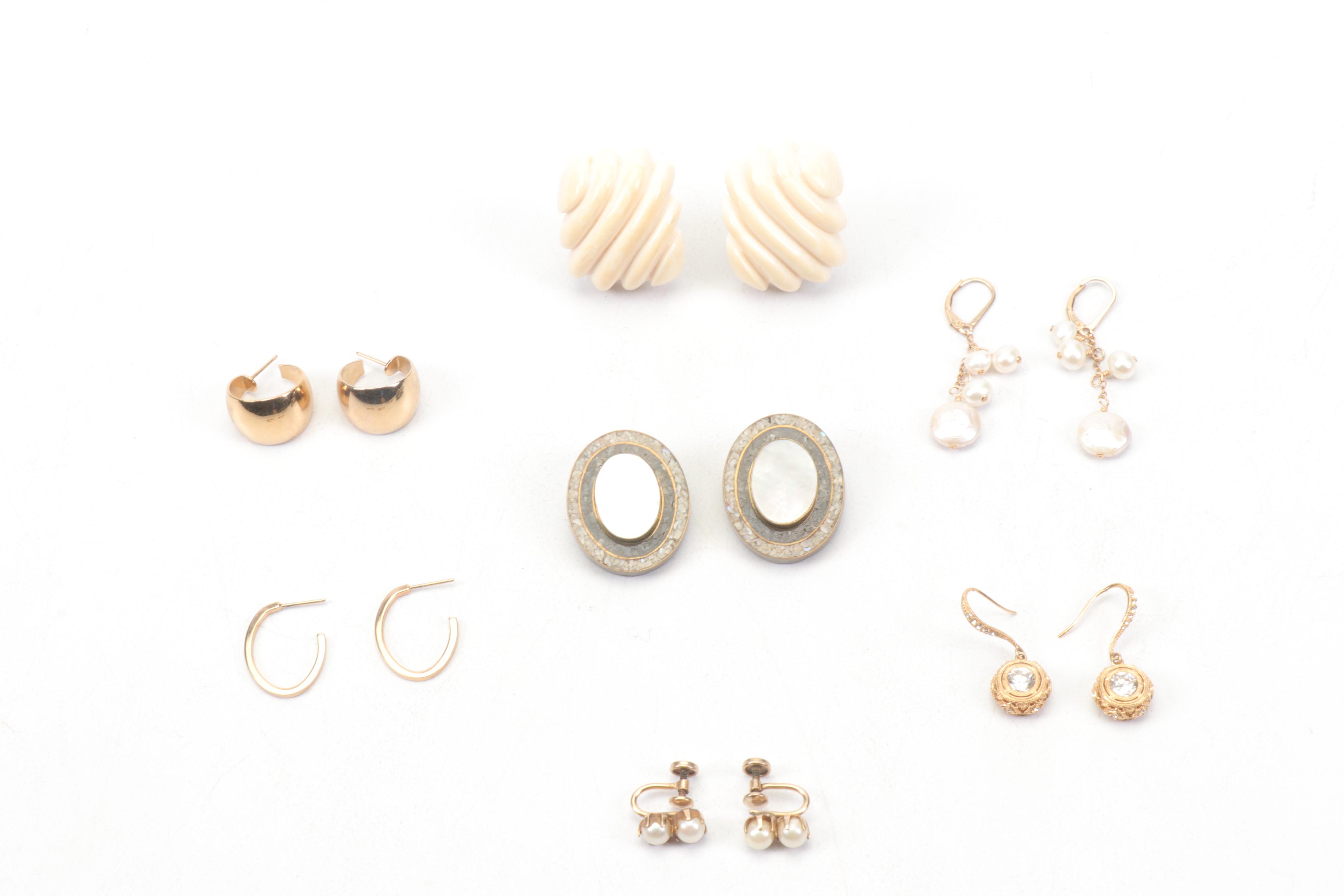 Vintage Celia Sebiri & Gold-Filled Earrings