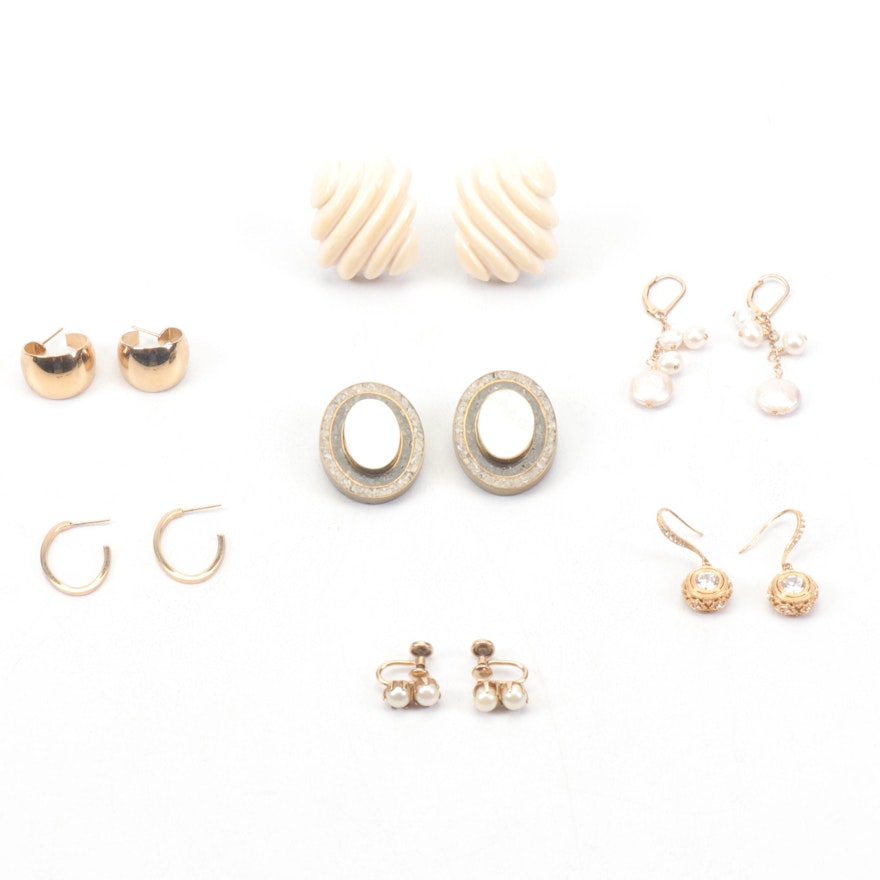 Vintage Celia Sebiri & Gold-Filled Earrings