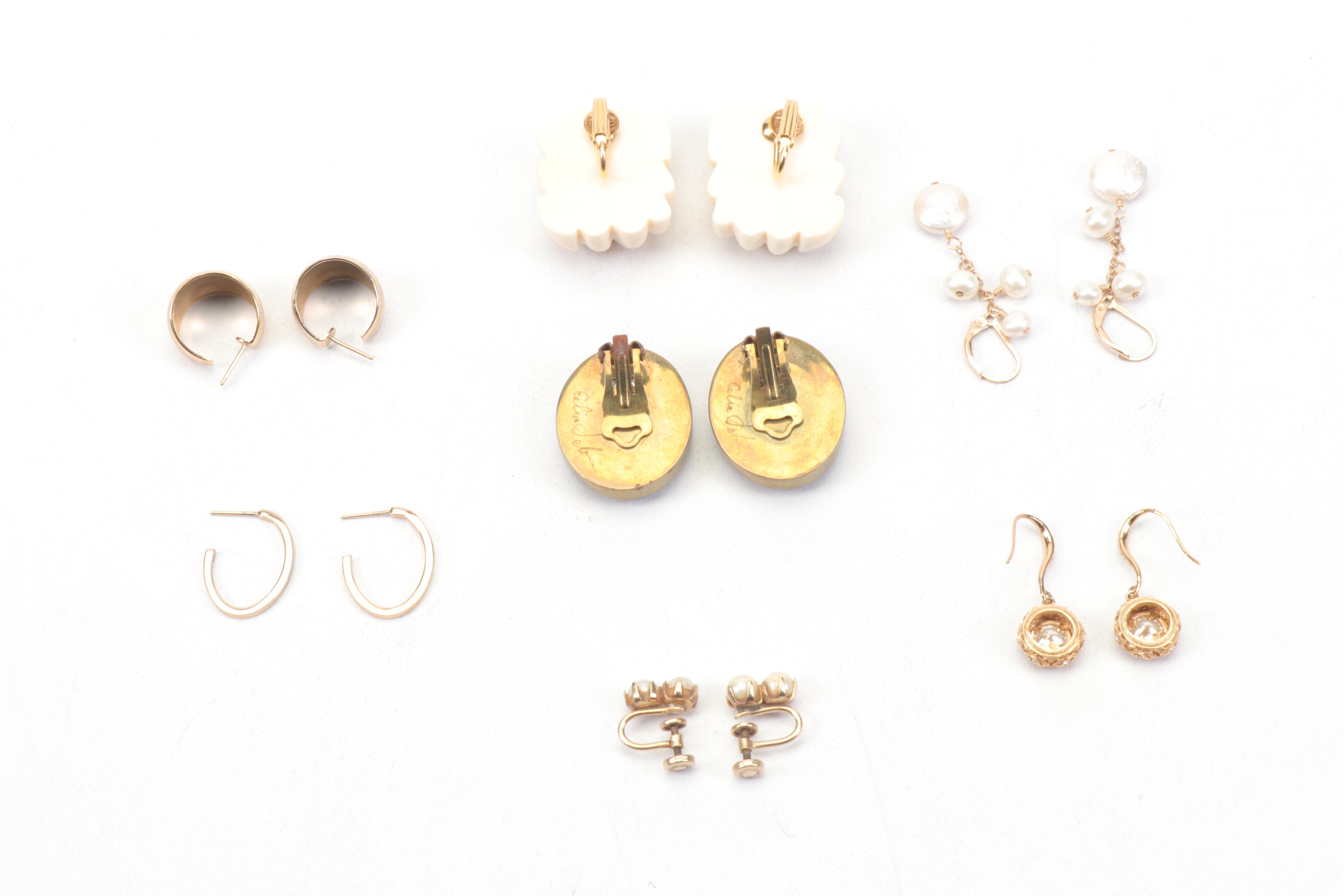 Vintage Celia Sebiri & Gold-Filled Earrings