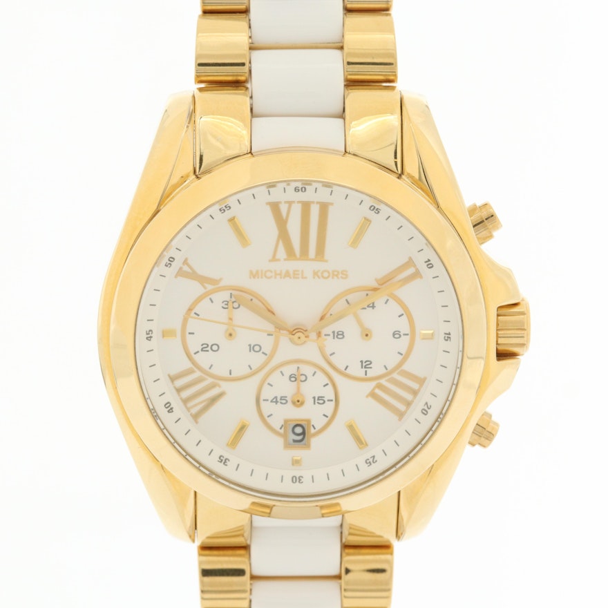 Michael Kors Bradshaw Gold Tone Chronograph Quartz Wristwatch