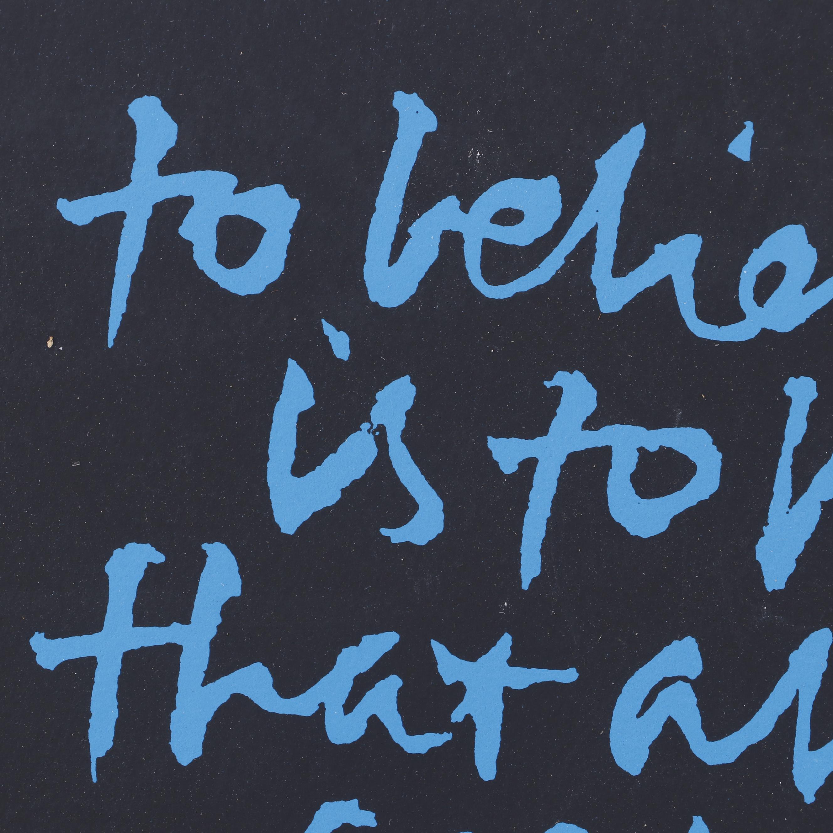 Sister Mary Corita Kent 1965 Serigraph "To Believe in God"