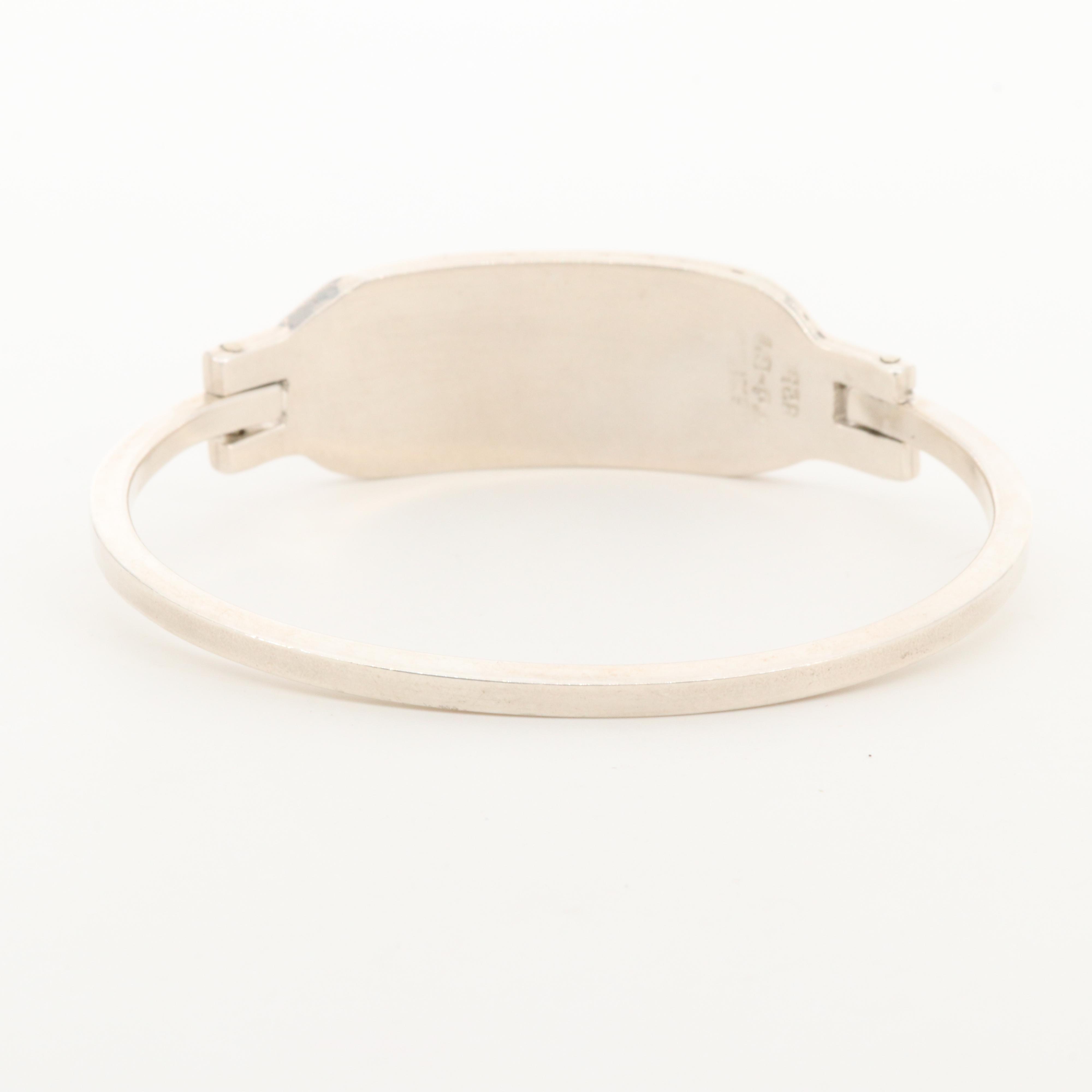 Mexican Sterling Silver Abalone Bangle Bracelet