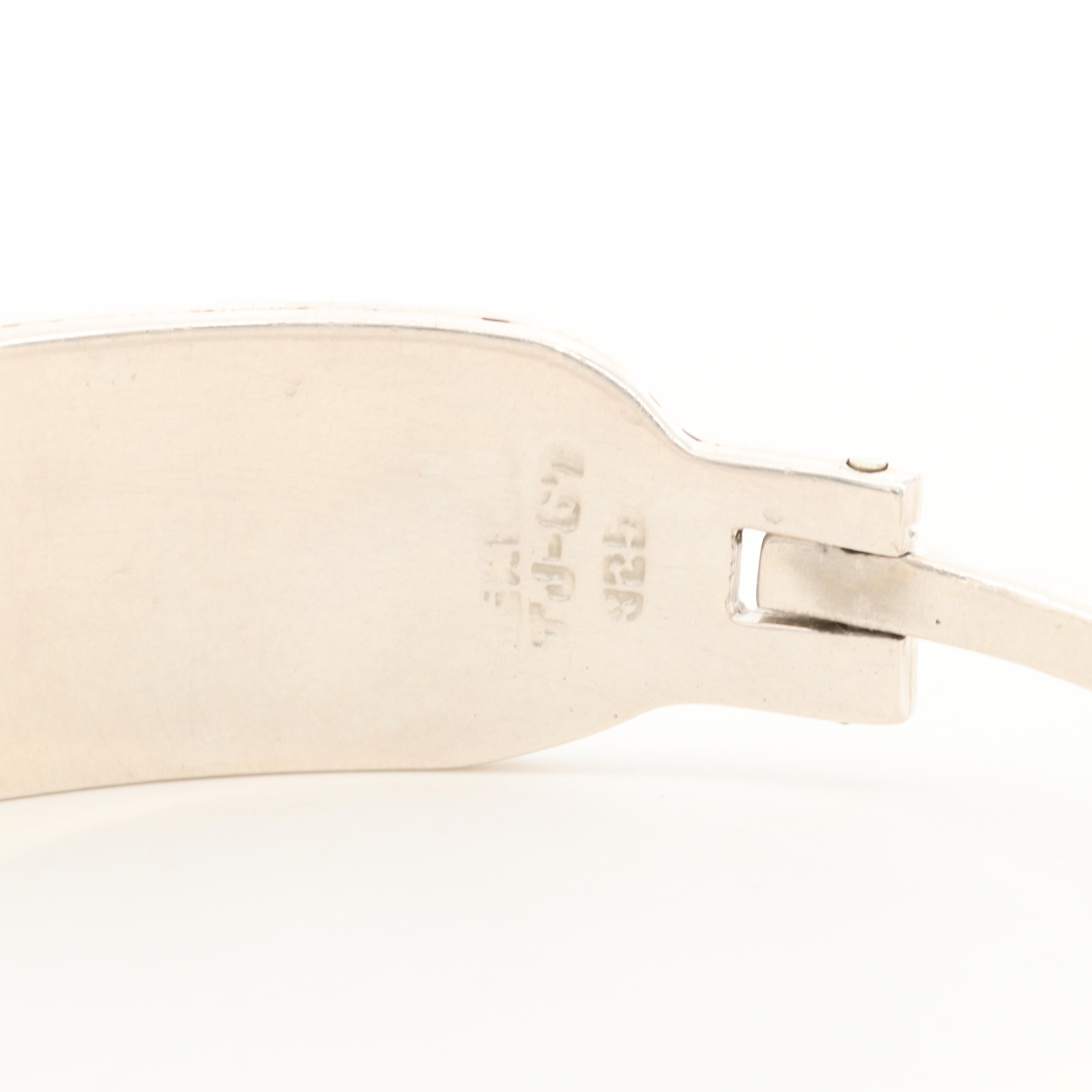 Mexican Sterling Silver Abalone Bangle Bracelet