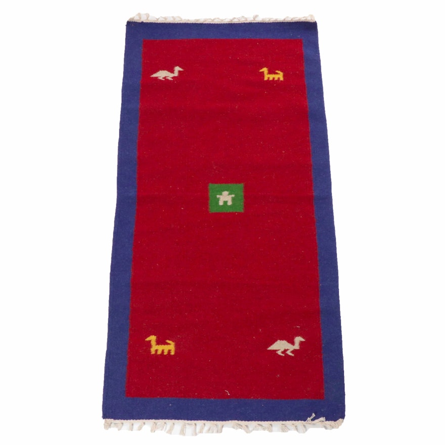 Hand-Woven Persian Gabbeh Kilim Rug