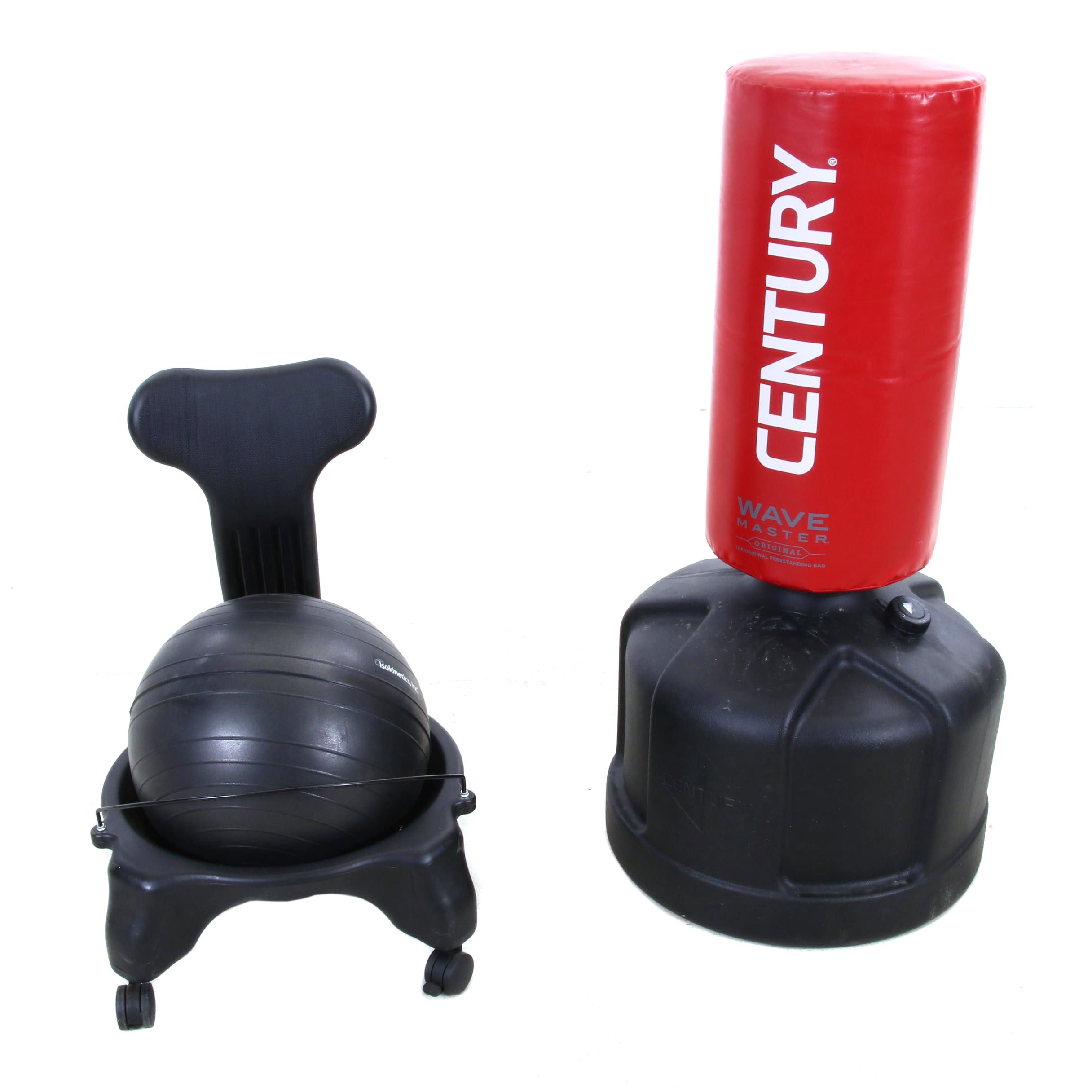 Century Freestanding Punching Bag with Isokinetics Exercise Ball Chair