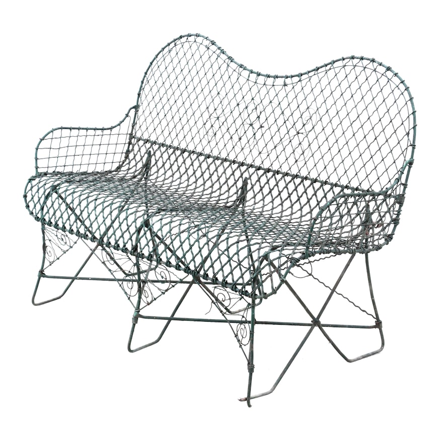 Metal Wire Outdoor Bench