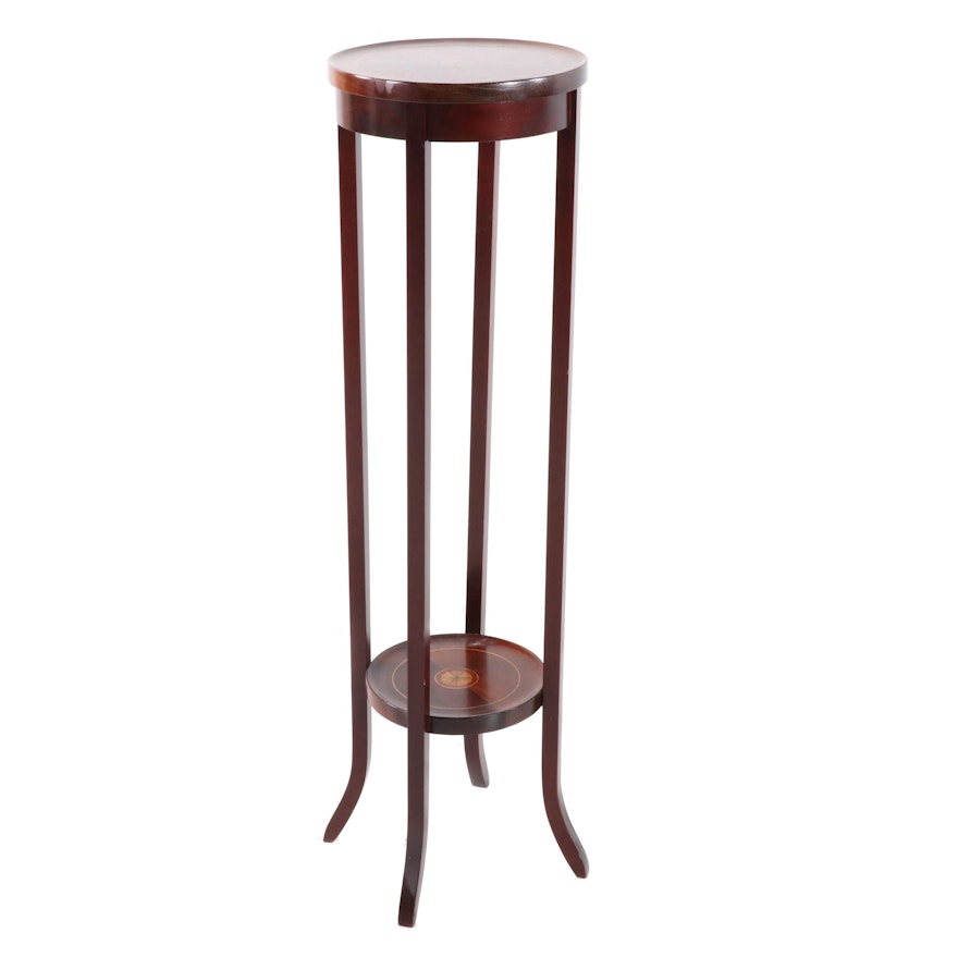 Federal Style String-Inlaid and Marquetry Decorated Mahogany Plant Stand