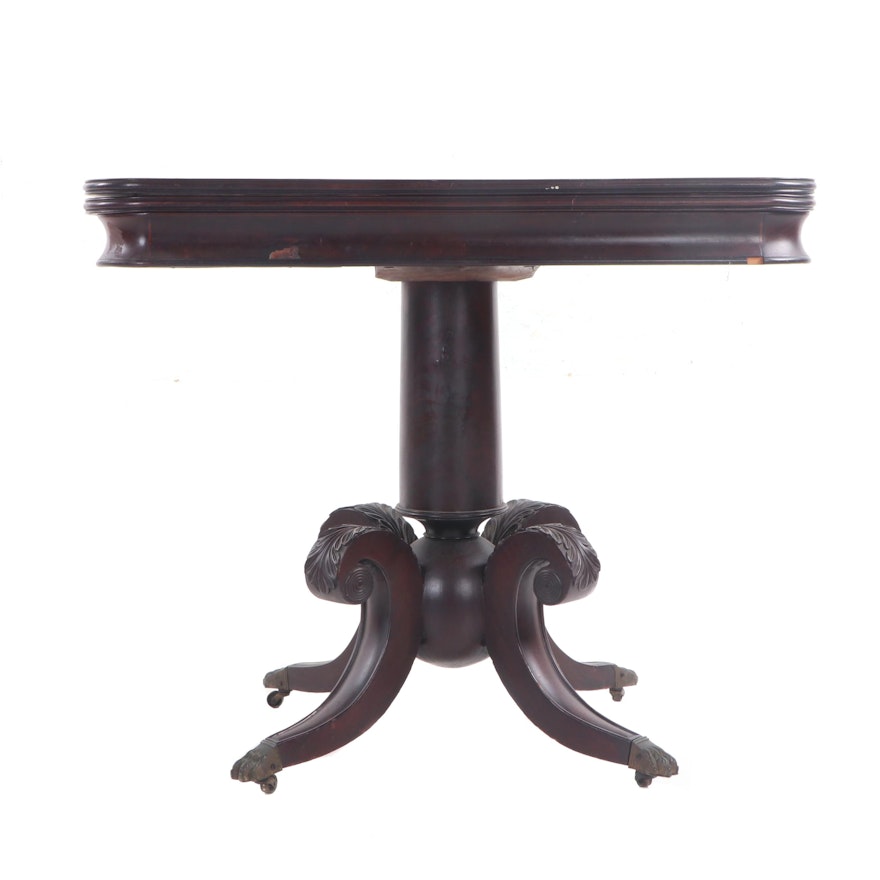 American Empire Mahogany Games Table, 19th Century