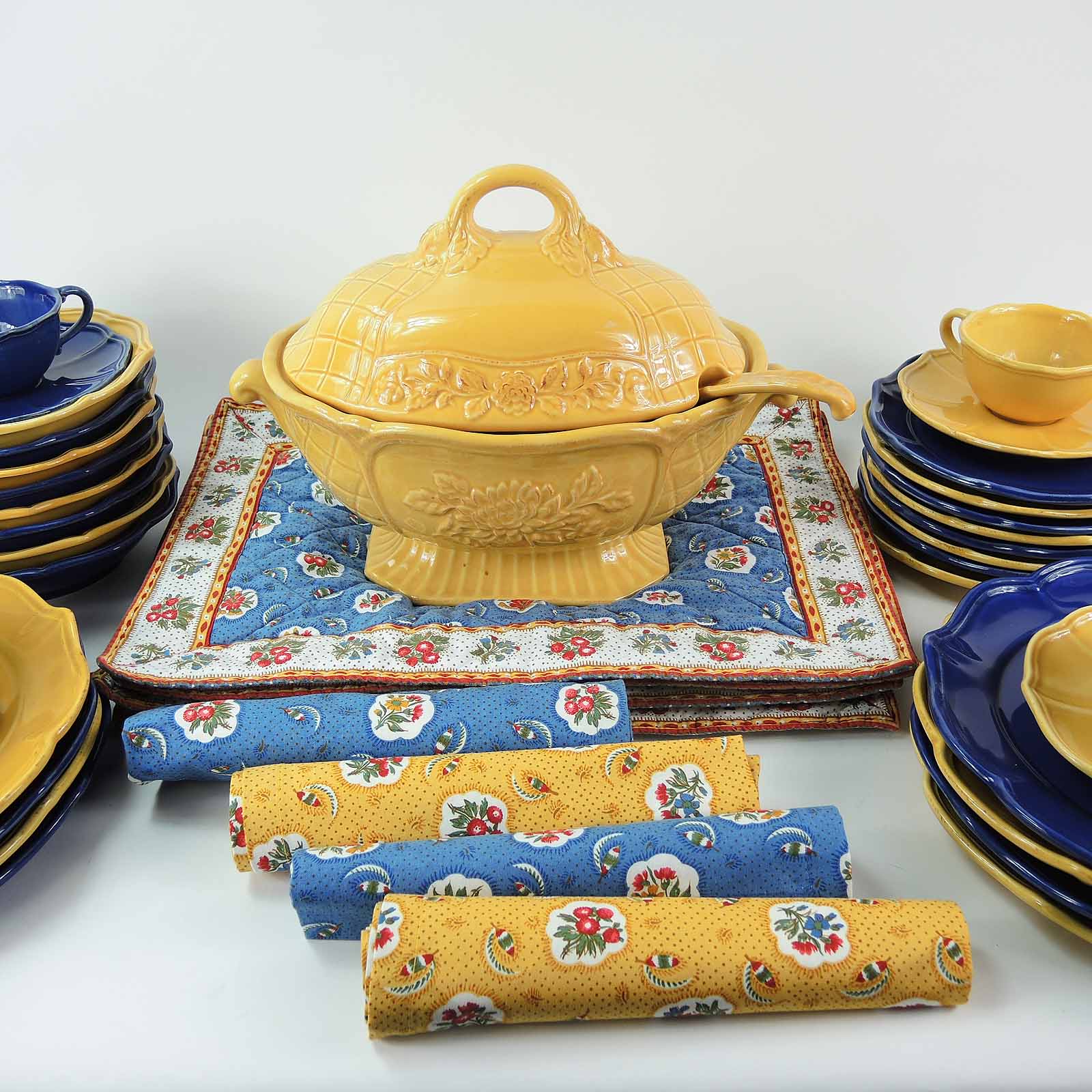 Pierre Deux "French Country" Tureen Dinnerware wtih Table Linens