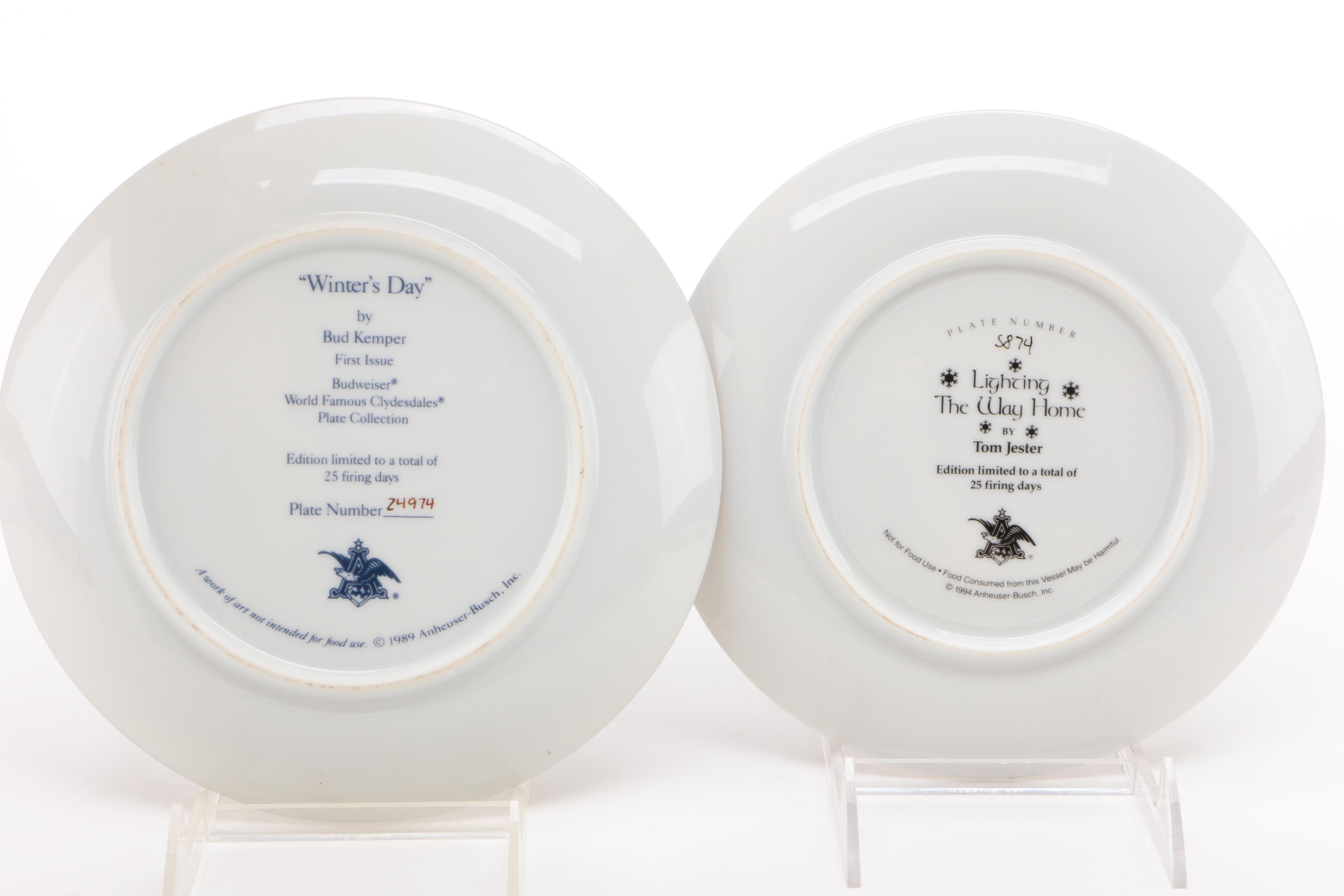 Anheuser-Busch Budweiser Porcelain Collector Plates, 1989–1994
