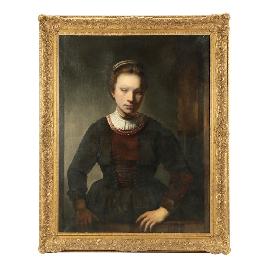 Dutch Style Portrait of a Gentlewoman Oil Painting