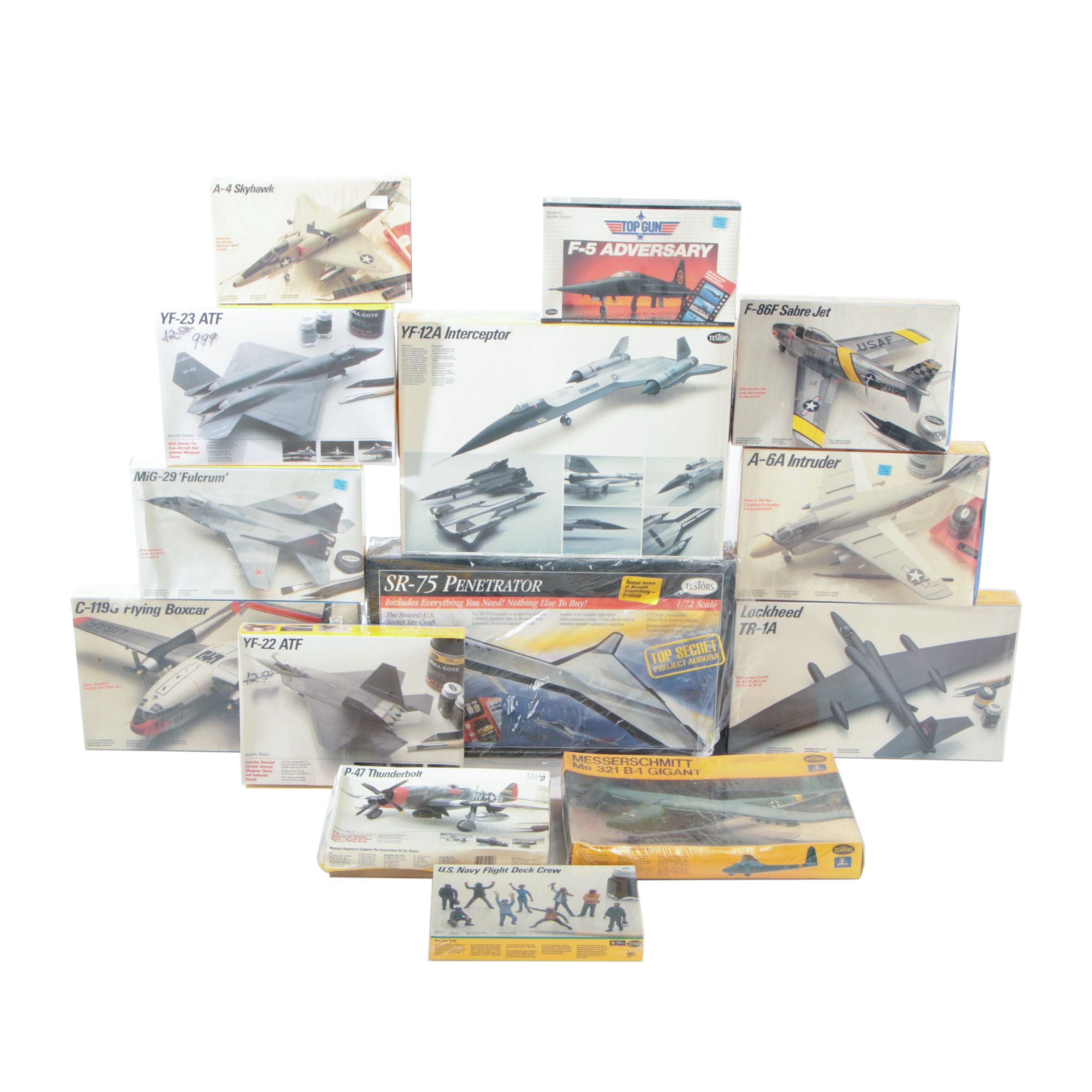 Testors Aircraft Model Kits Including the "SR-75 Penetrator", Contemporary