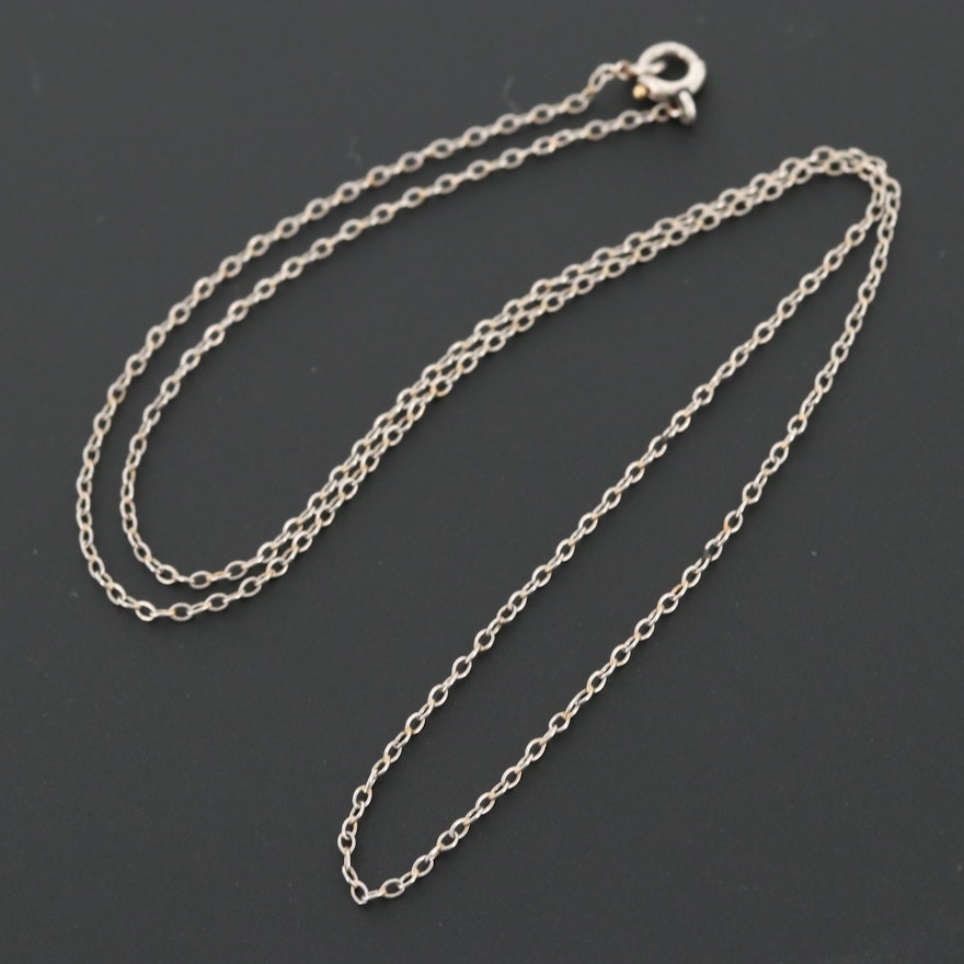 Platinum Cable Link Chain Necklace