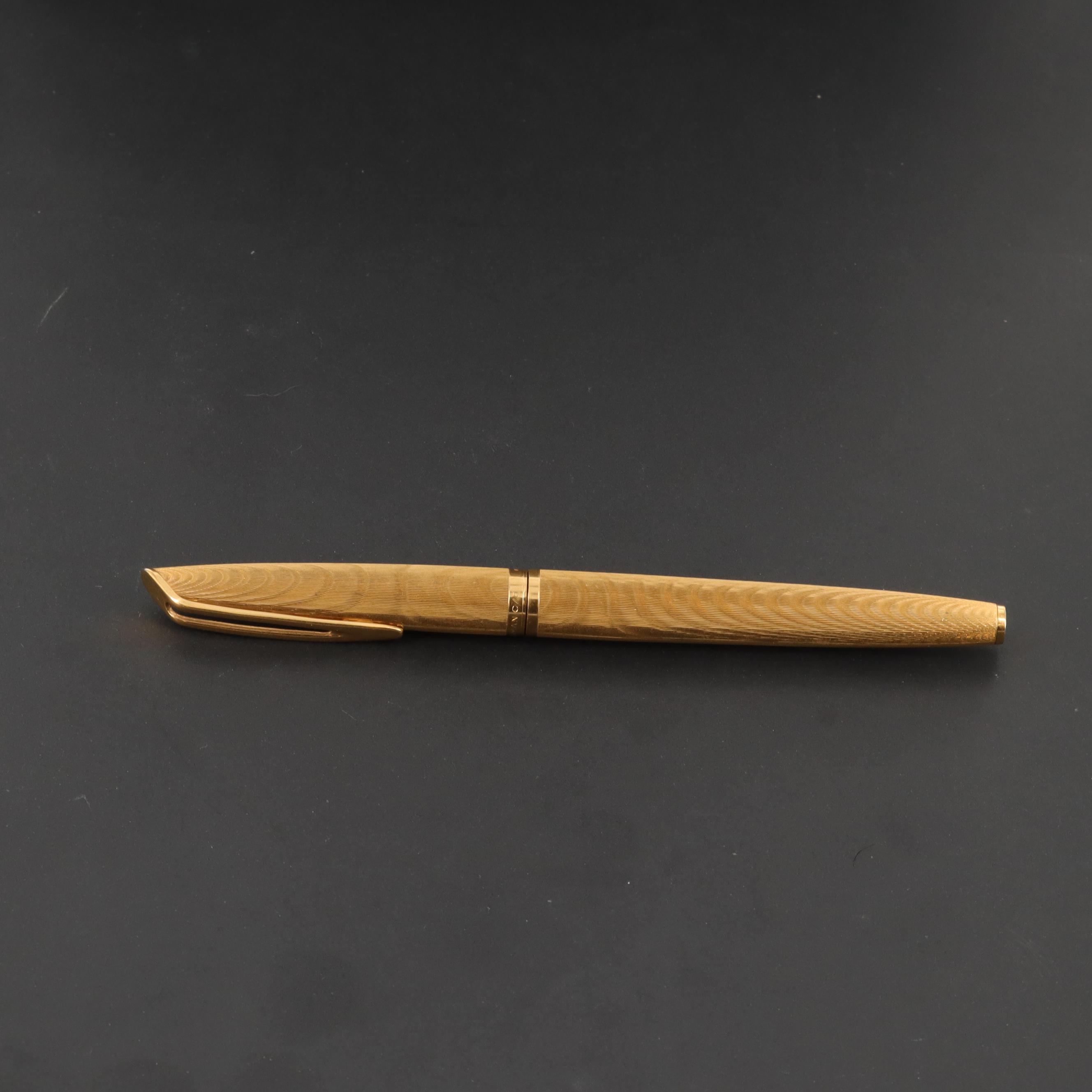 Vintage Waterman Gold Plate Fountain Pen with 18K Nib