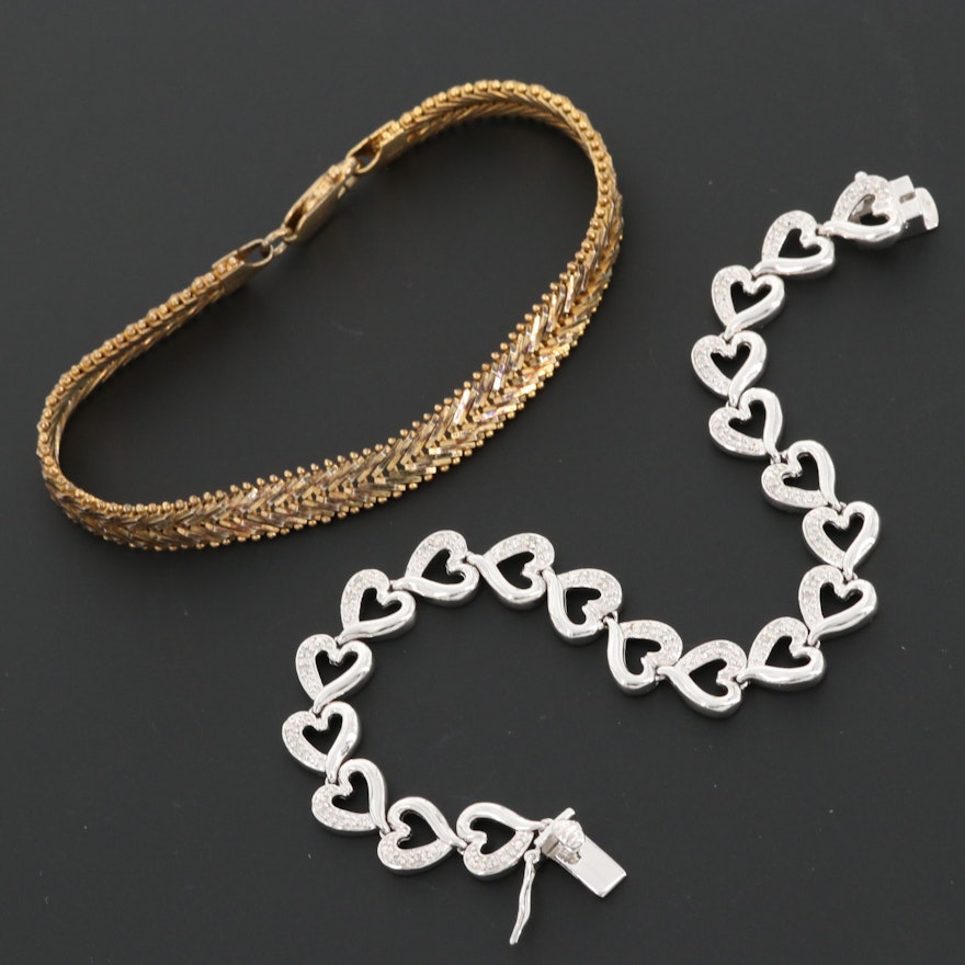 Sterling Silver Bracelets Including Diamonds and Milor