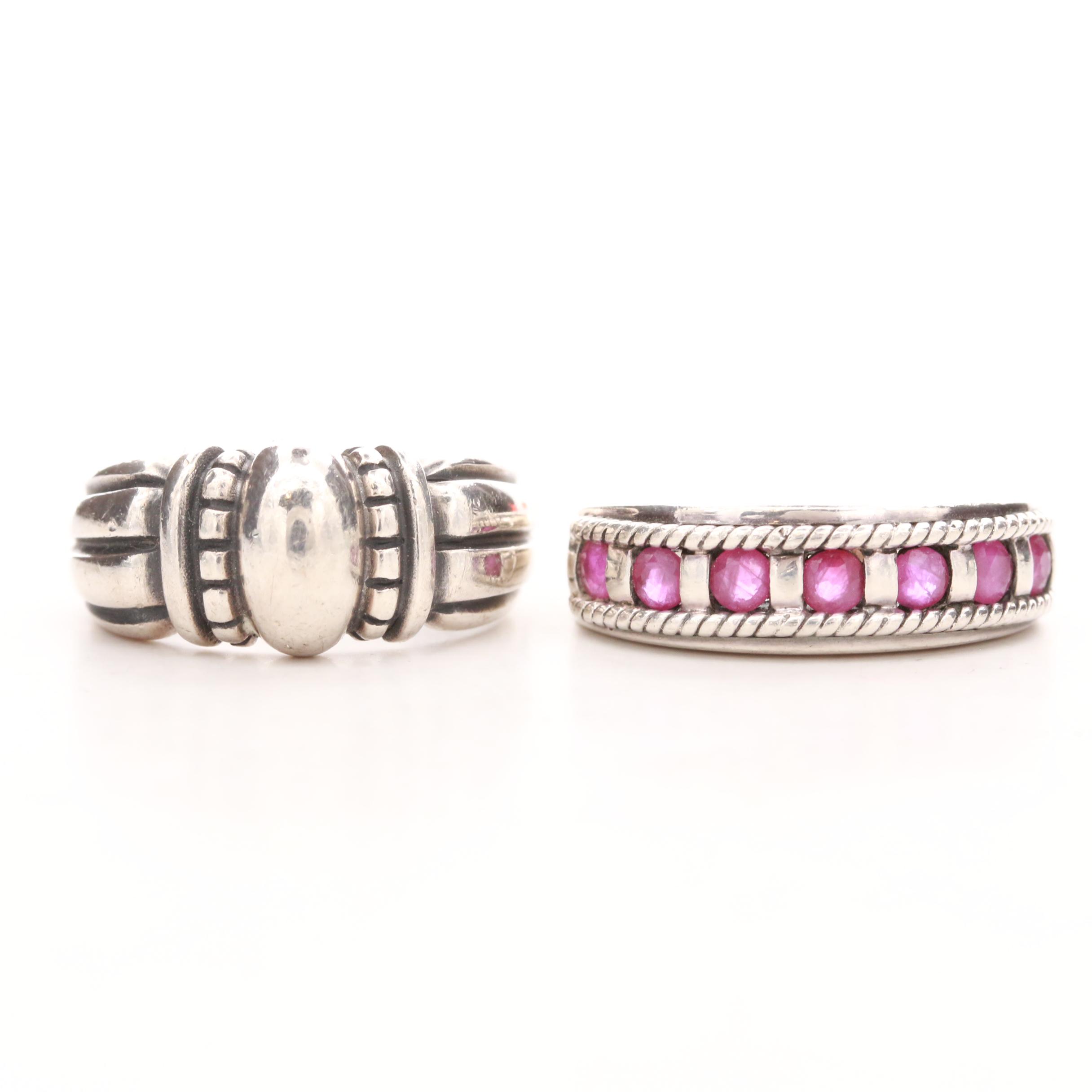 Sterling Silver Rings Featuring James Avery and Rubies