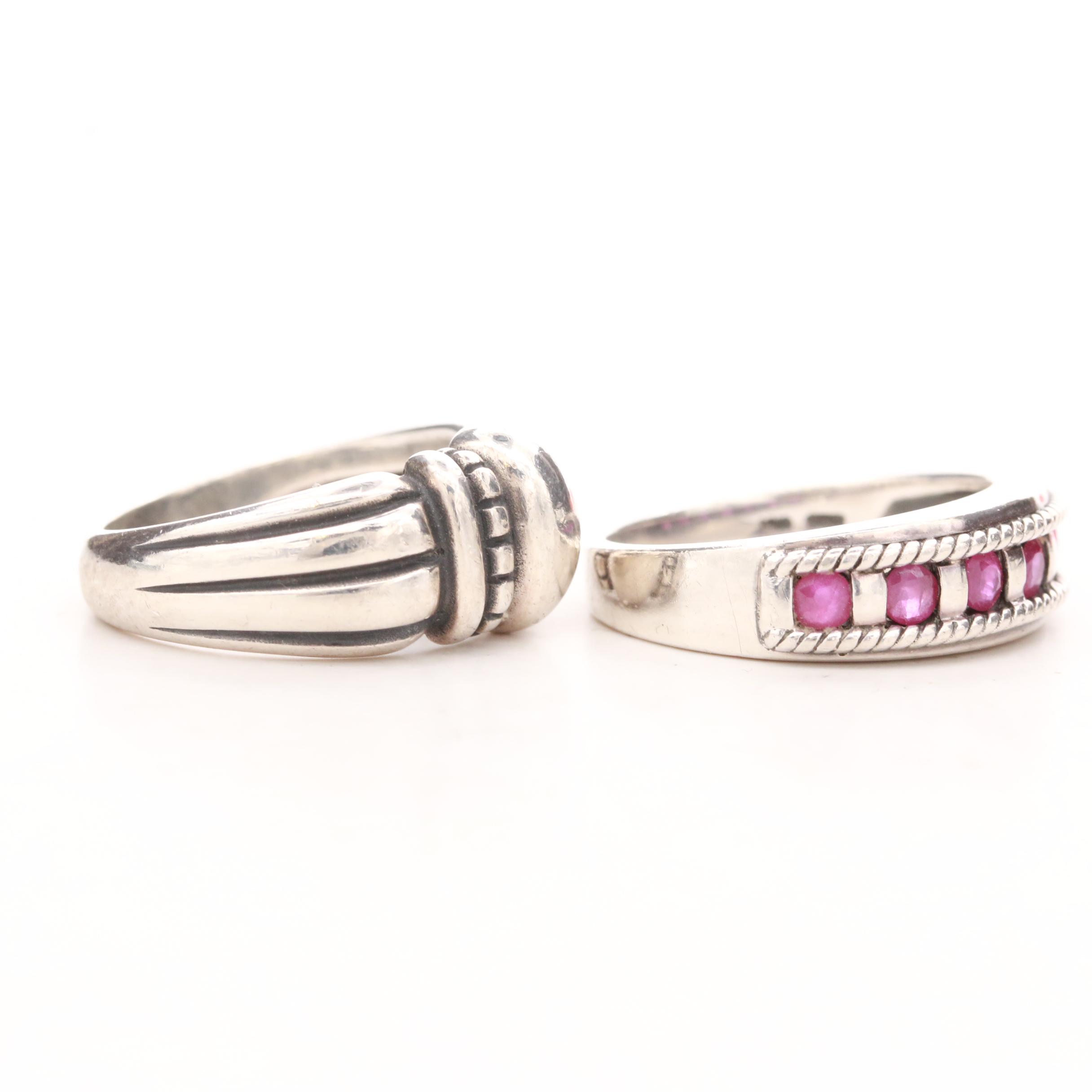 Sterling Silver Rings Featuring James Avery and Rubies