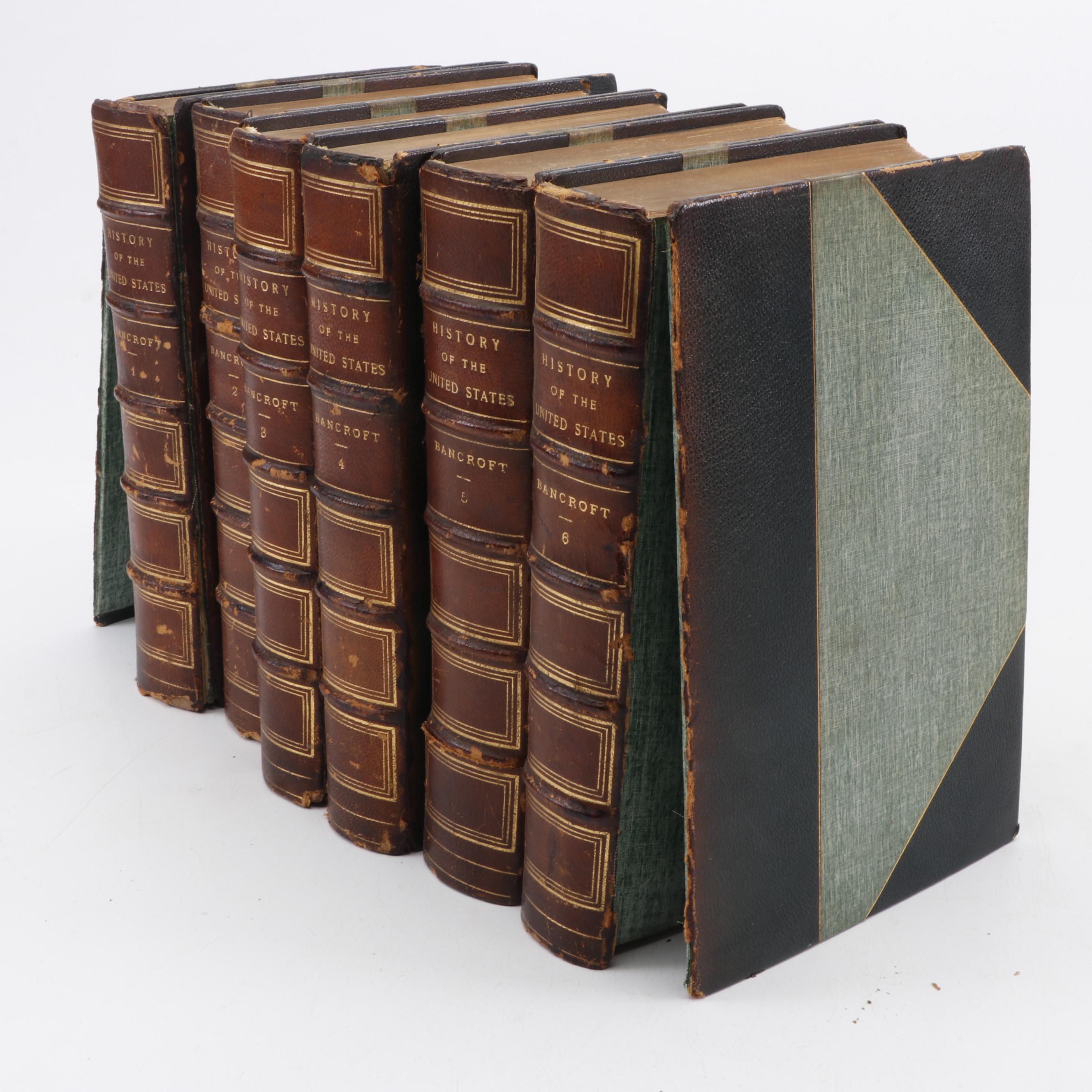 1883 "History of the United States" Six Volume Set by George Bancroft