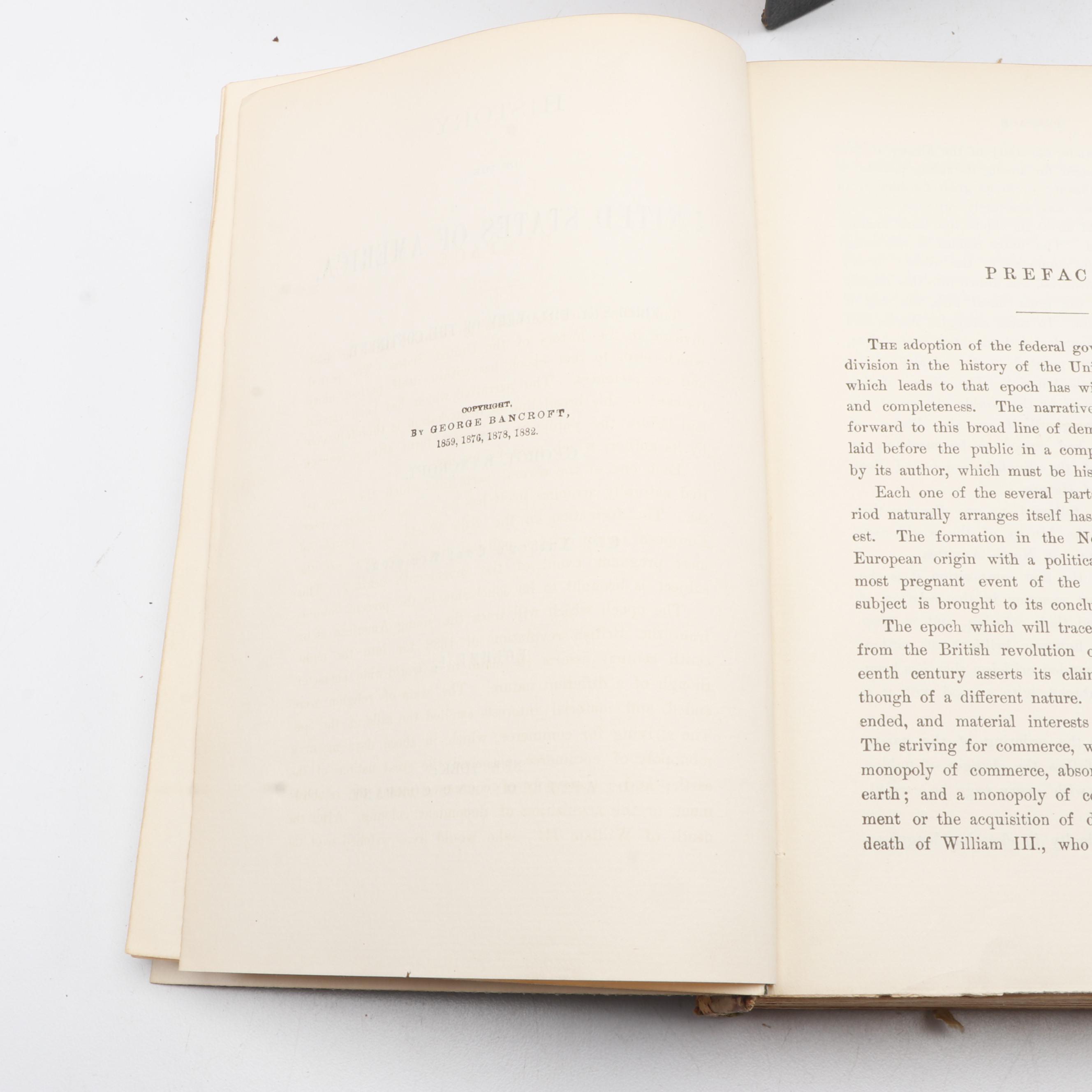 1883 "History of the United States" Six Volume Set by George Bancroft