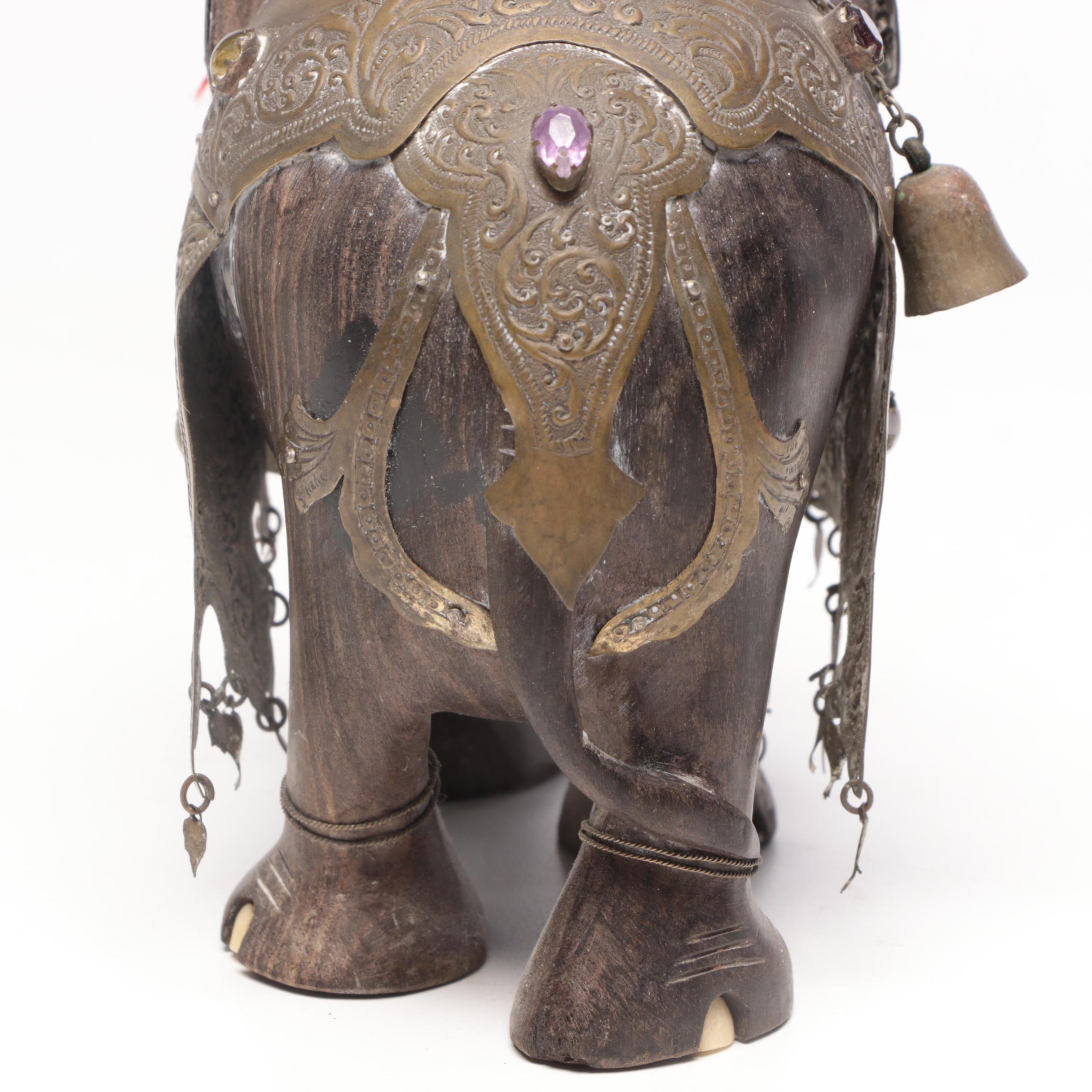 Decorative Indian Howdah Elephant with Middle-Eastern Ceremonial Canteen