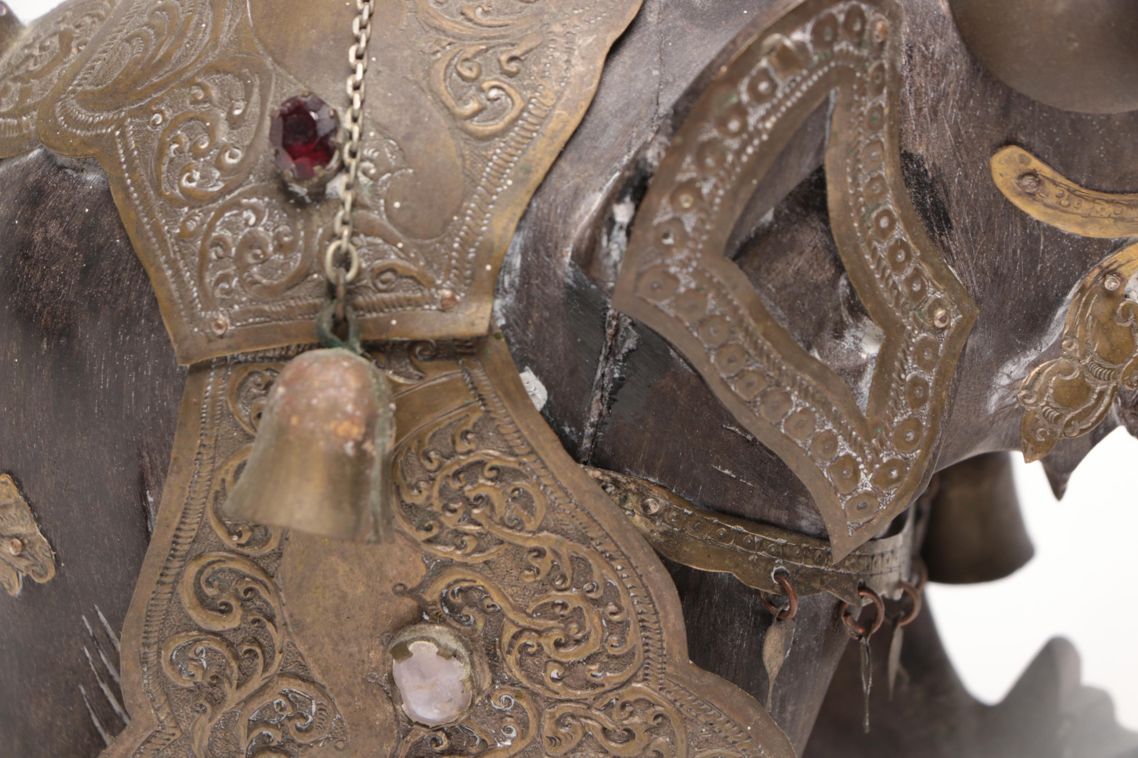 Decorative Indian Howdah Elephant with Middle-Eastern Ceremonial Canteen