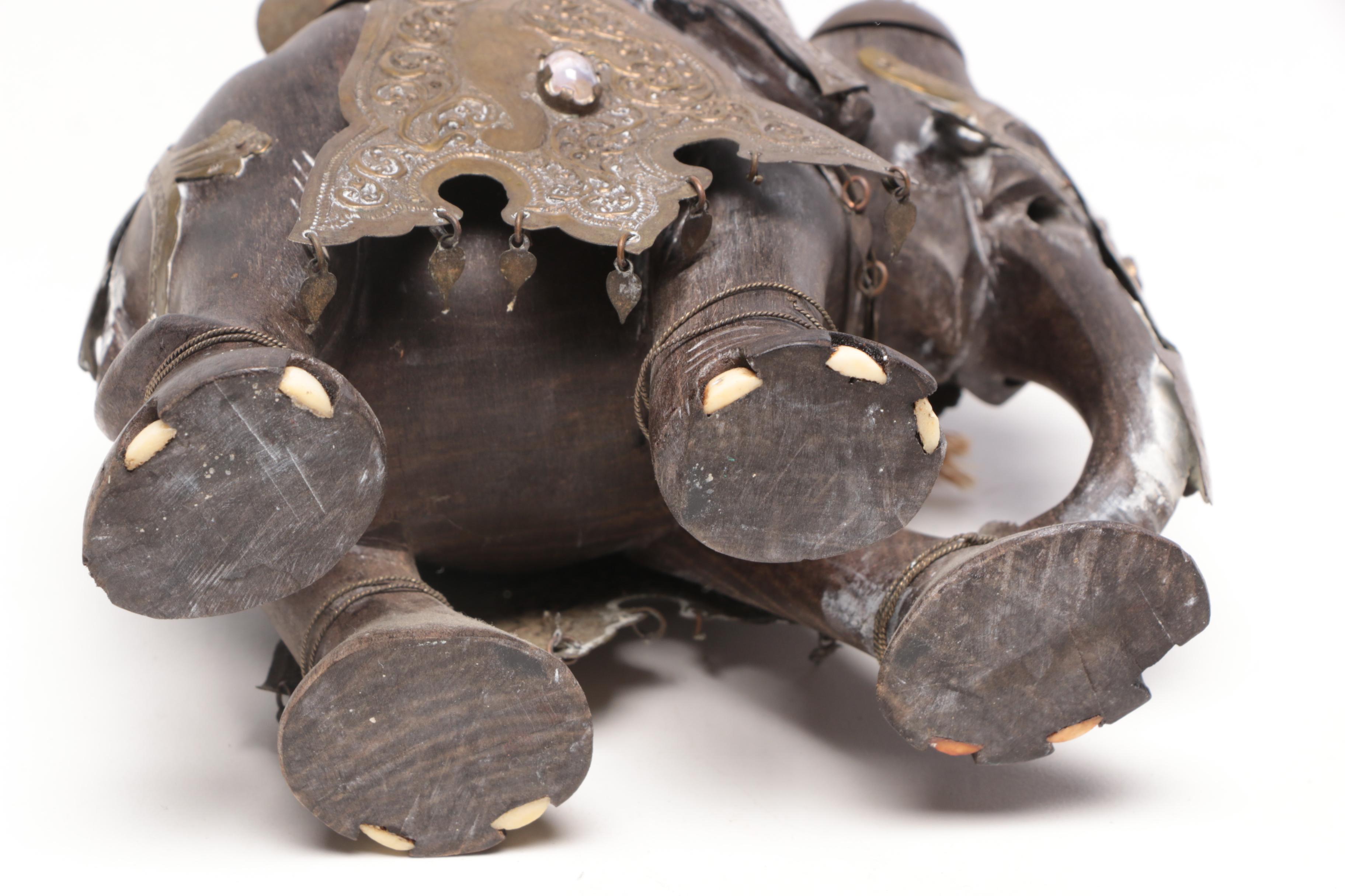 Decorative Indian Howdah Elephant with Middle-Eastern Ceremonial Canteen