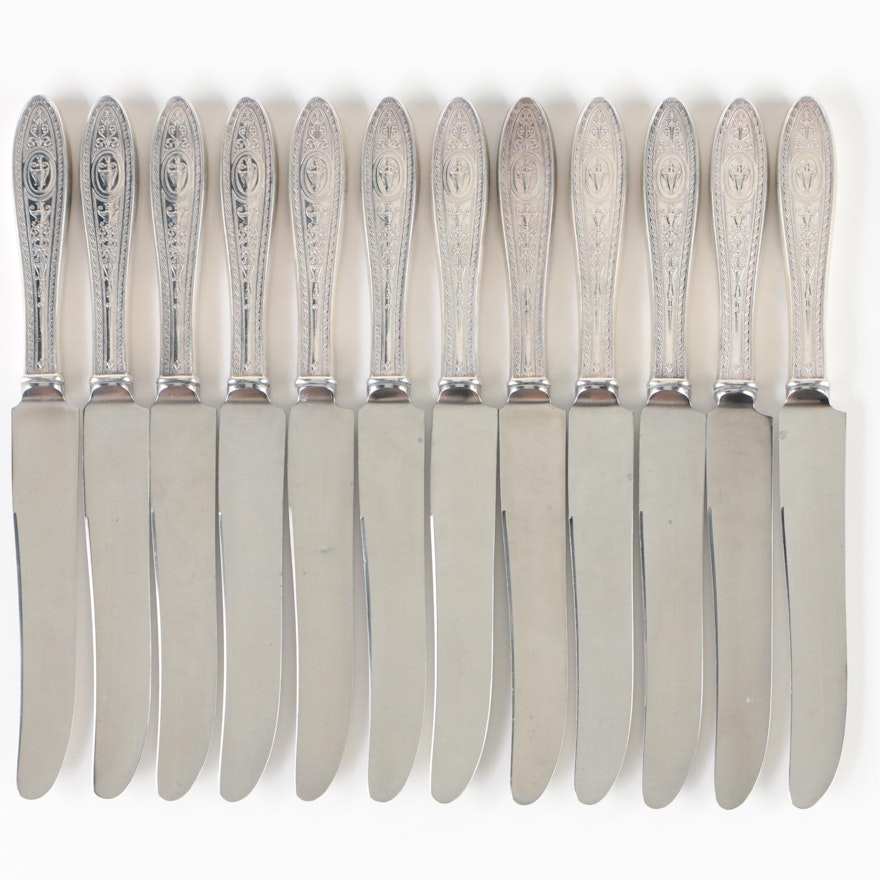 Revere Silversmiths Sterling Handled Dinner Knives, Mid-Century