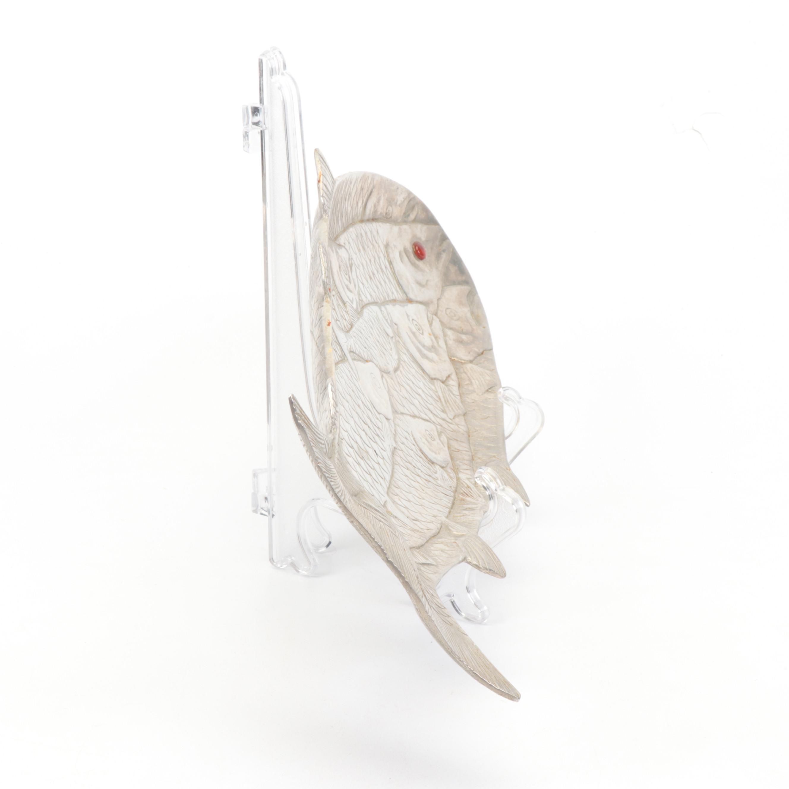 Metal Alloy Leaf Trays with Arthur Court Fish Tray, 1980s