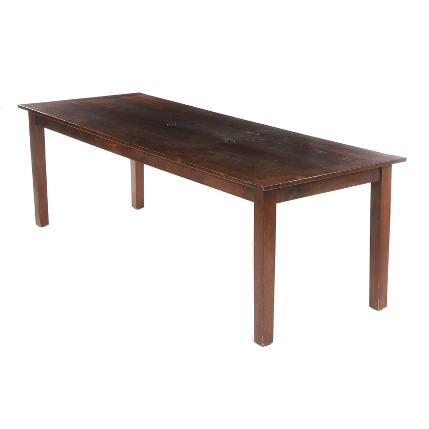 Large Harvest Style Pine Conference Table, Contemporary