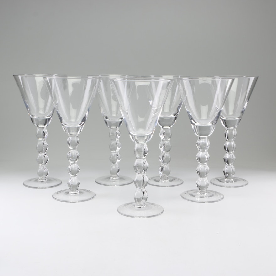 Hand-Blown Cocktail Glasses with Stacked Ball Stems