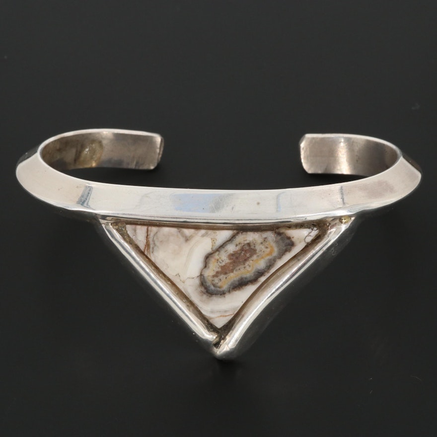 Sterling Silver Agate Cuff Bracelet