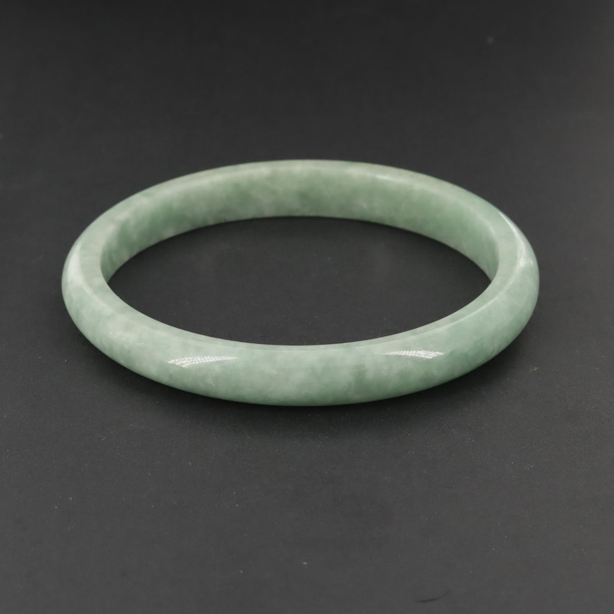 Carved Bowenite Bangle Bracelet