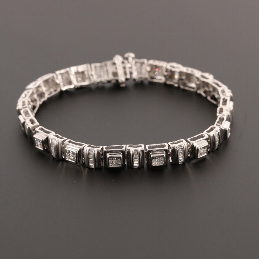 10K White Gold 2.65 CTW Diamond Bracelet