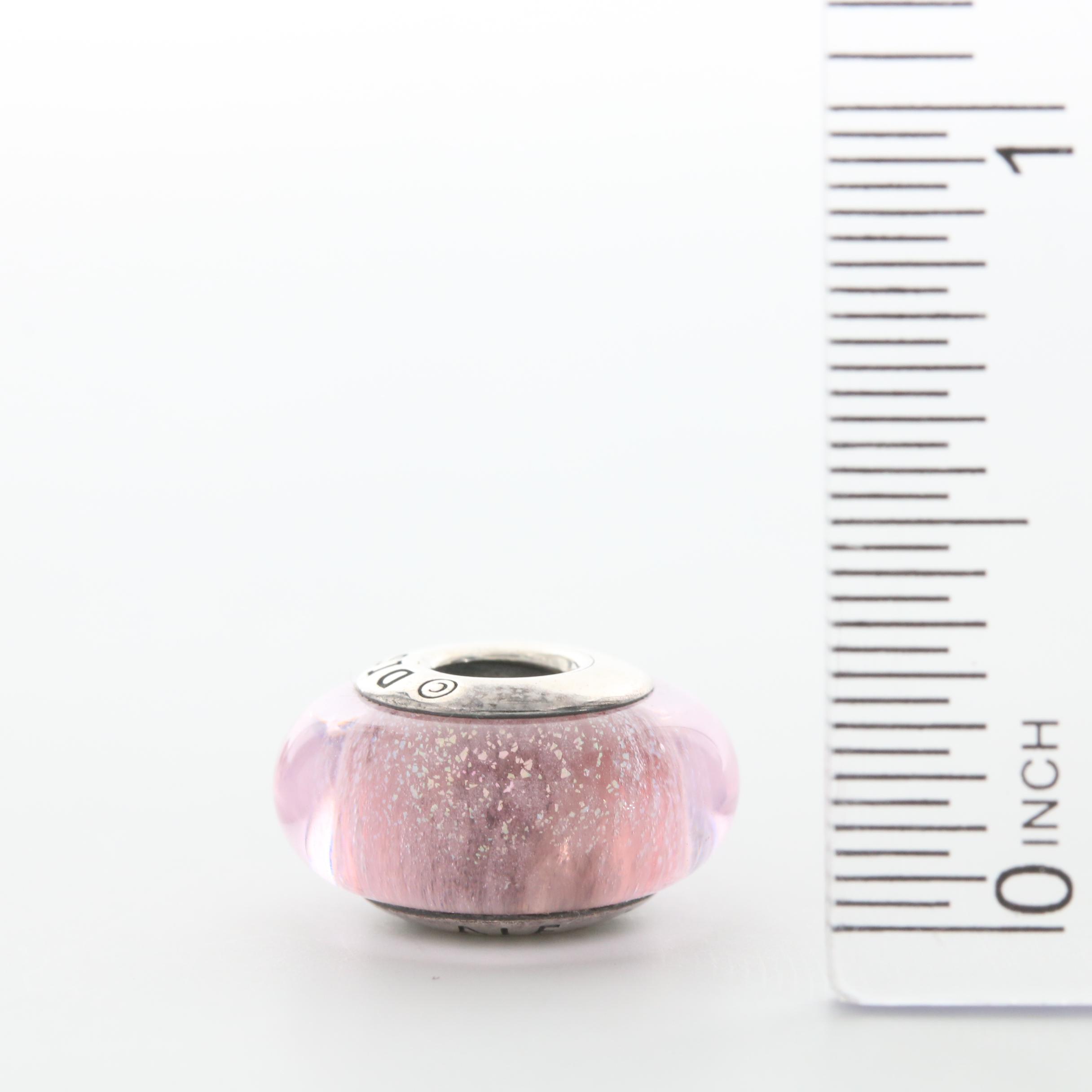 Six Pandora Sterling Silver Glass Charm Beads Featuring a Disney Charm