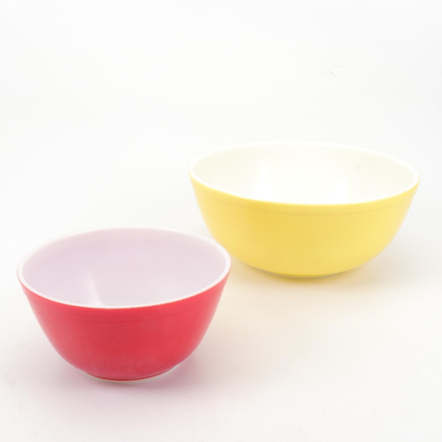 Pyrex Red and Yellow "Primary Colors" Mixing Bowls