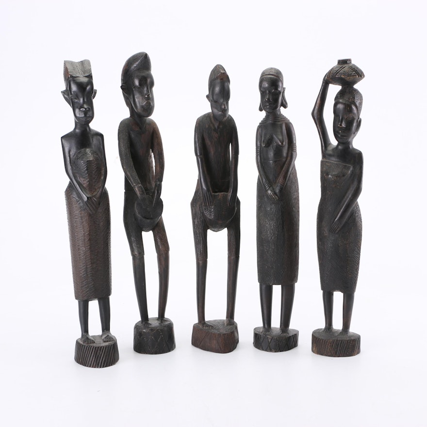 East African Carved Wood Figurines