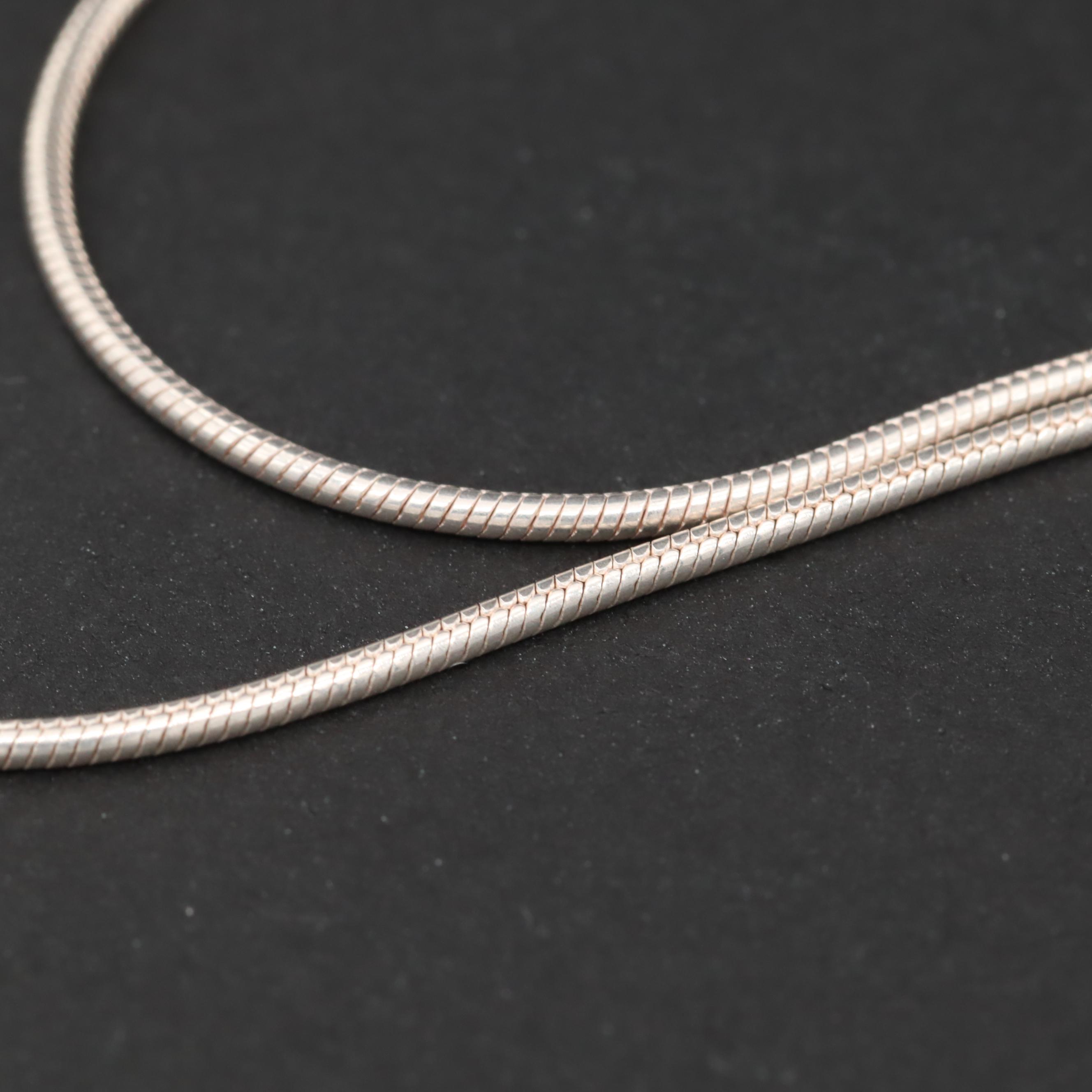 Sterling Silver Snake Link Chain Necklace
