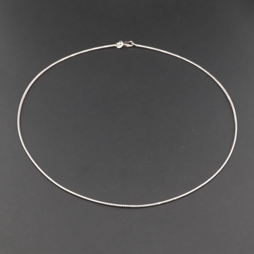 Sterling Silver Round Omega Link Necklace