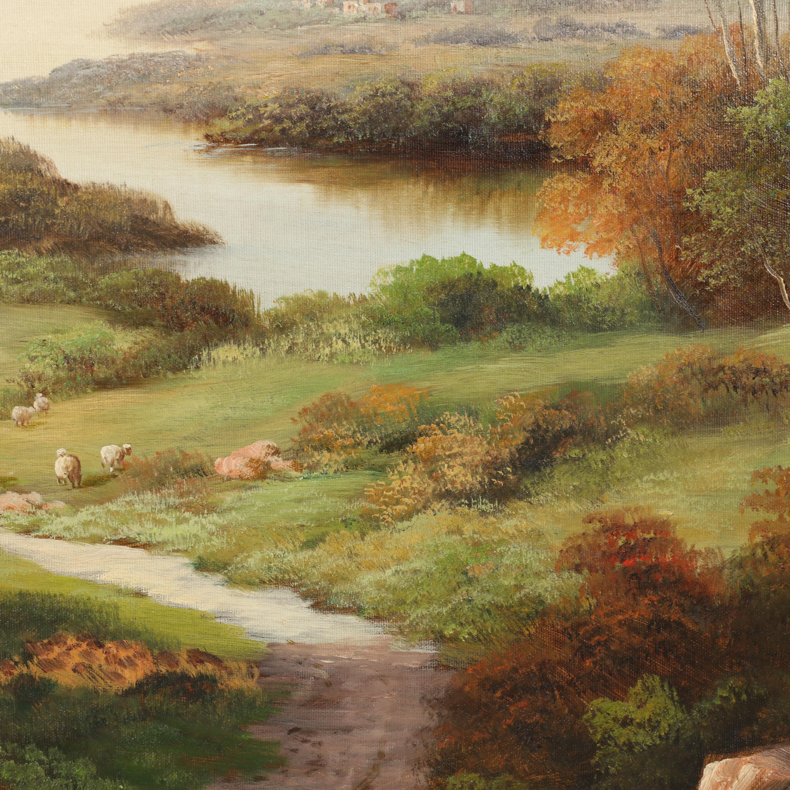Humphrey Pastoral Landscape with Sheep Oil Painting