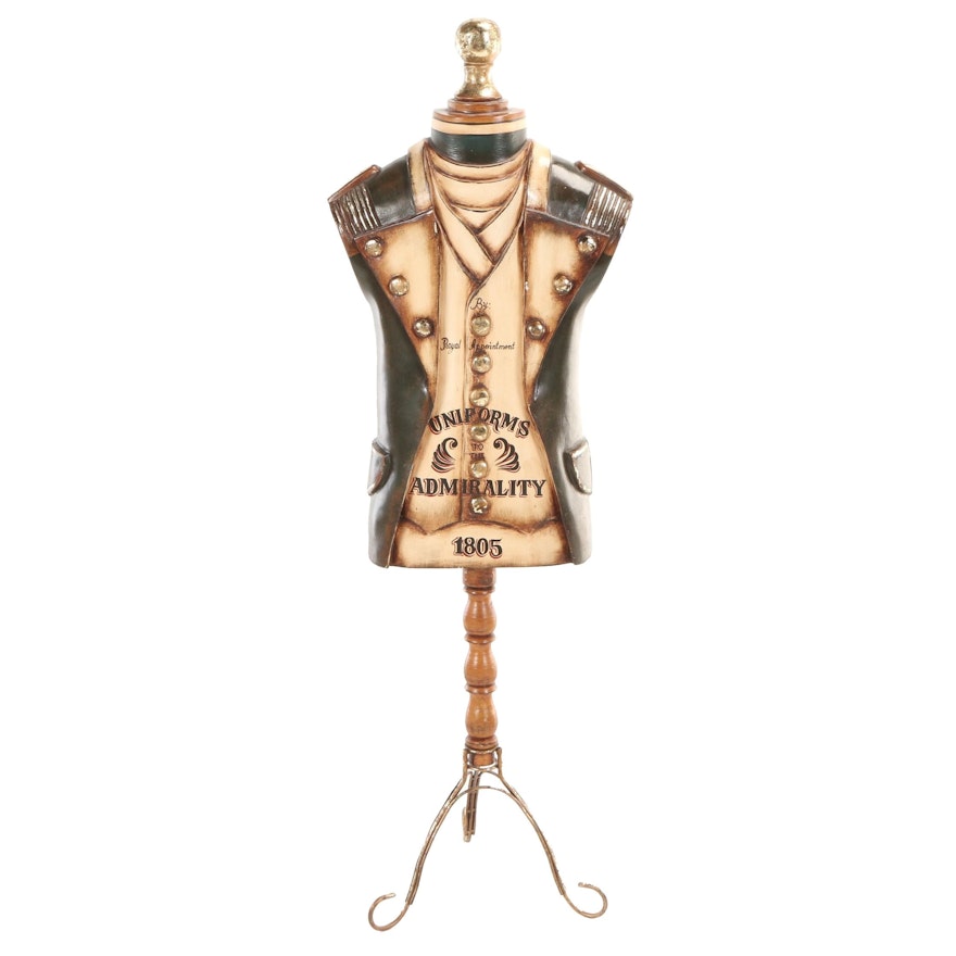 Contemporary Parcel-Gilt and Polychromed "Uniforms To The Admirality" Mannequin