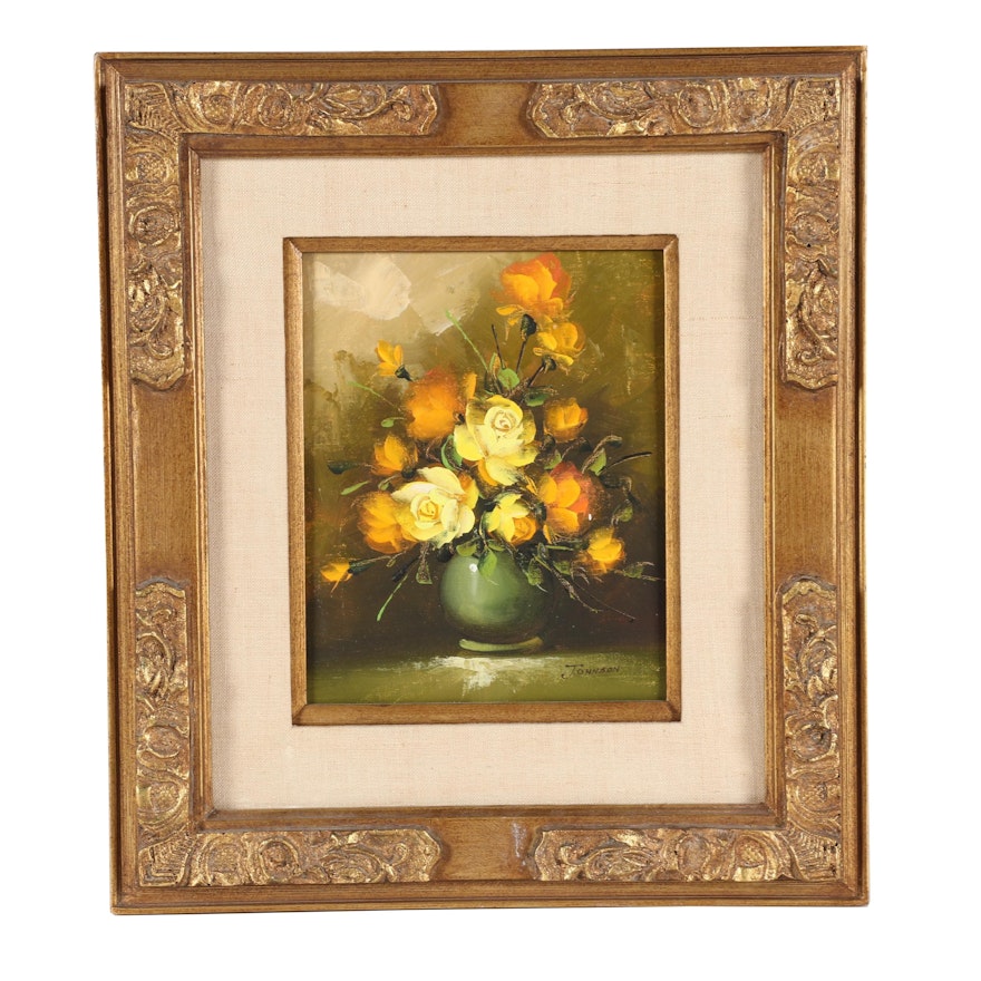 Johnson Floral Still Life Oil Painting