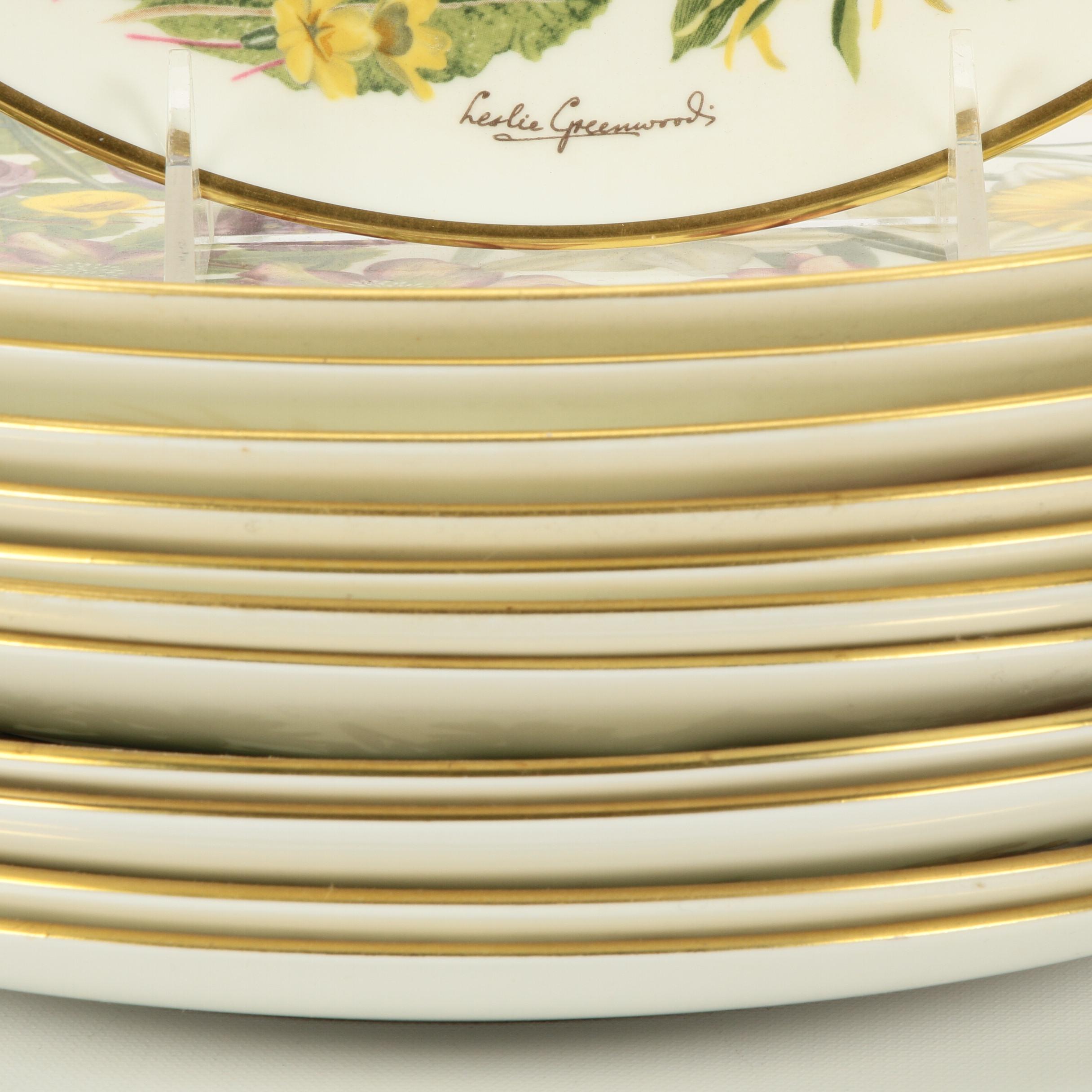 Franklin Porcelain "Flowers of the Year" Collectible Dinner Plates