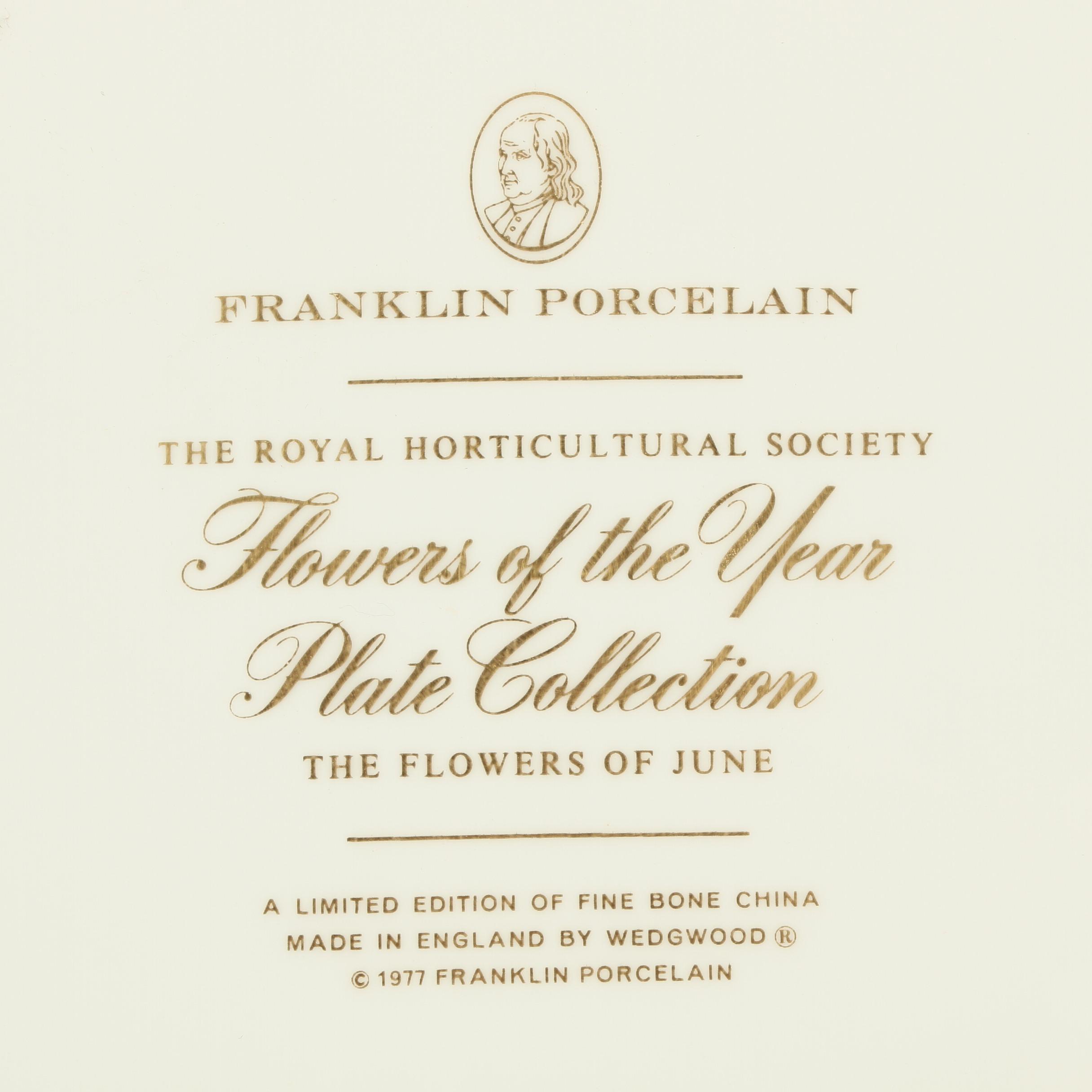 Franklin Porcelain "Flowers of the Year" Collectible Dinner Plates