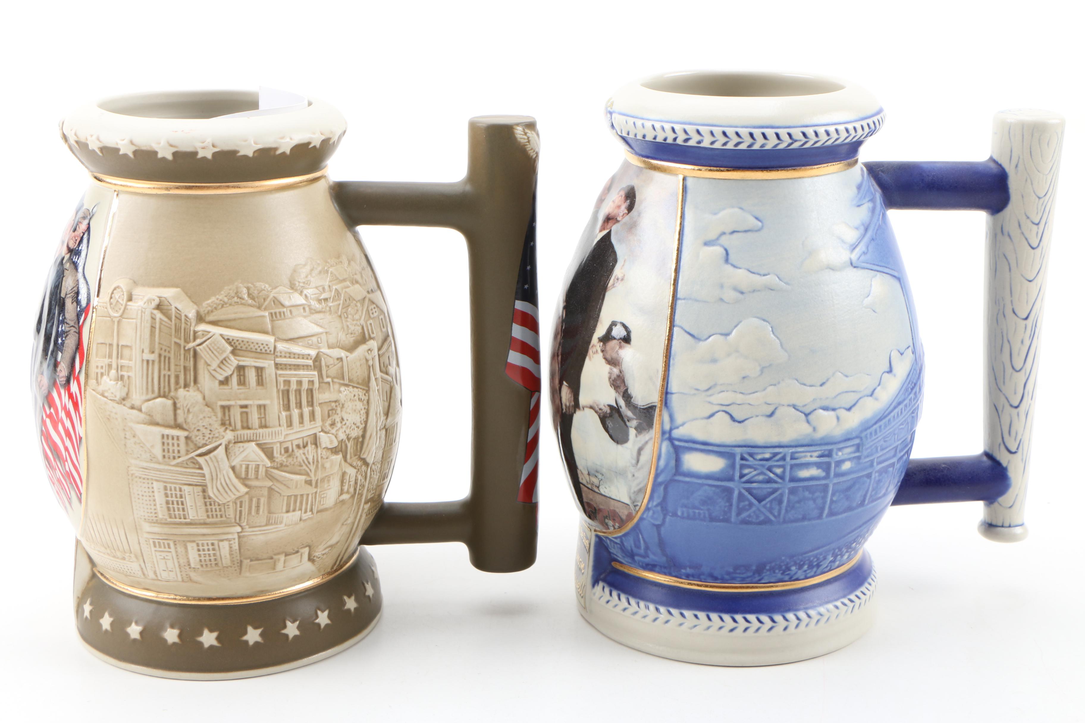 Miller The Saturday Evening Post Collection Beer Steins with Norman Rockwell Art