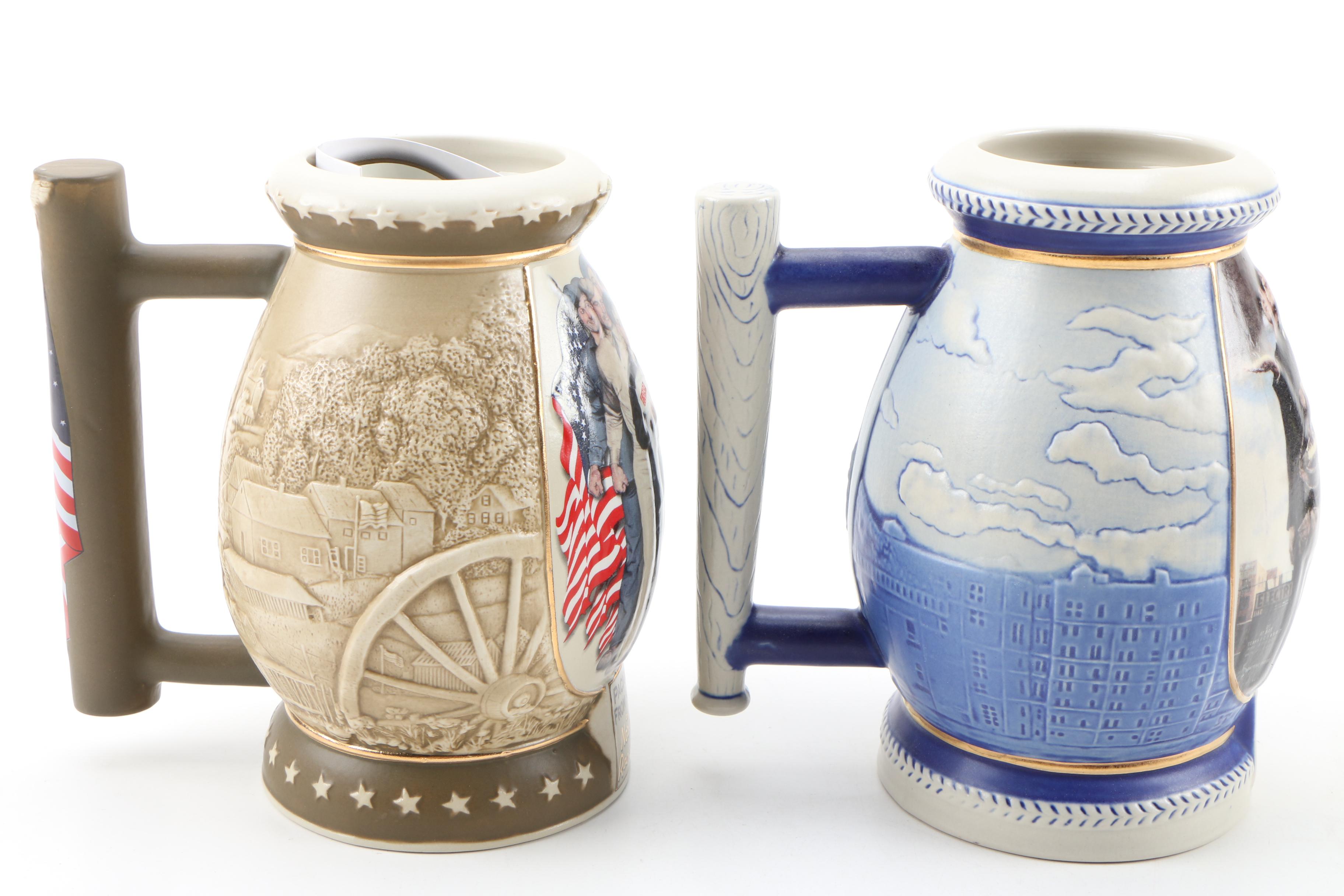 Miller The Saturday Evening Post Collection Beer Steins with Norman Rockwell Art