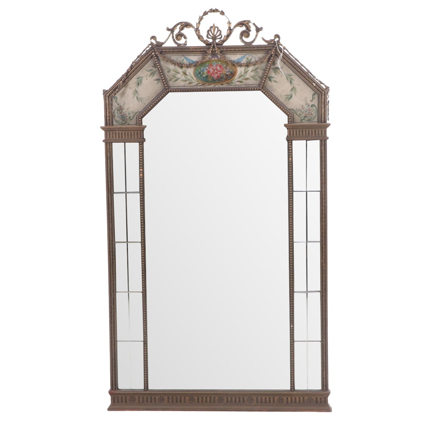 Hampton Shops Trumeau Style Hand-Painted Wooden Wall Mirror