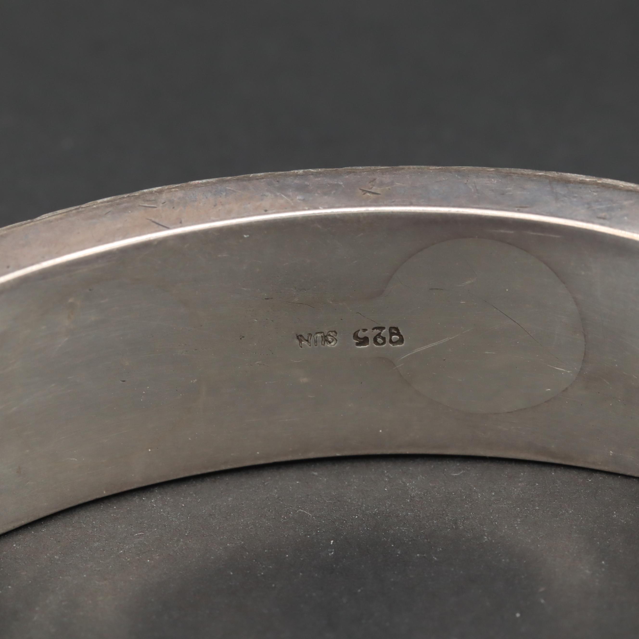 Sterling Silver Foxtail Dot Motif Bracelet