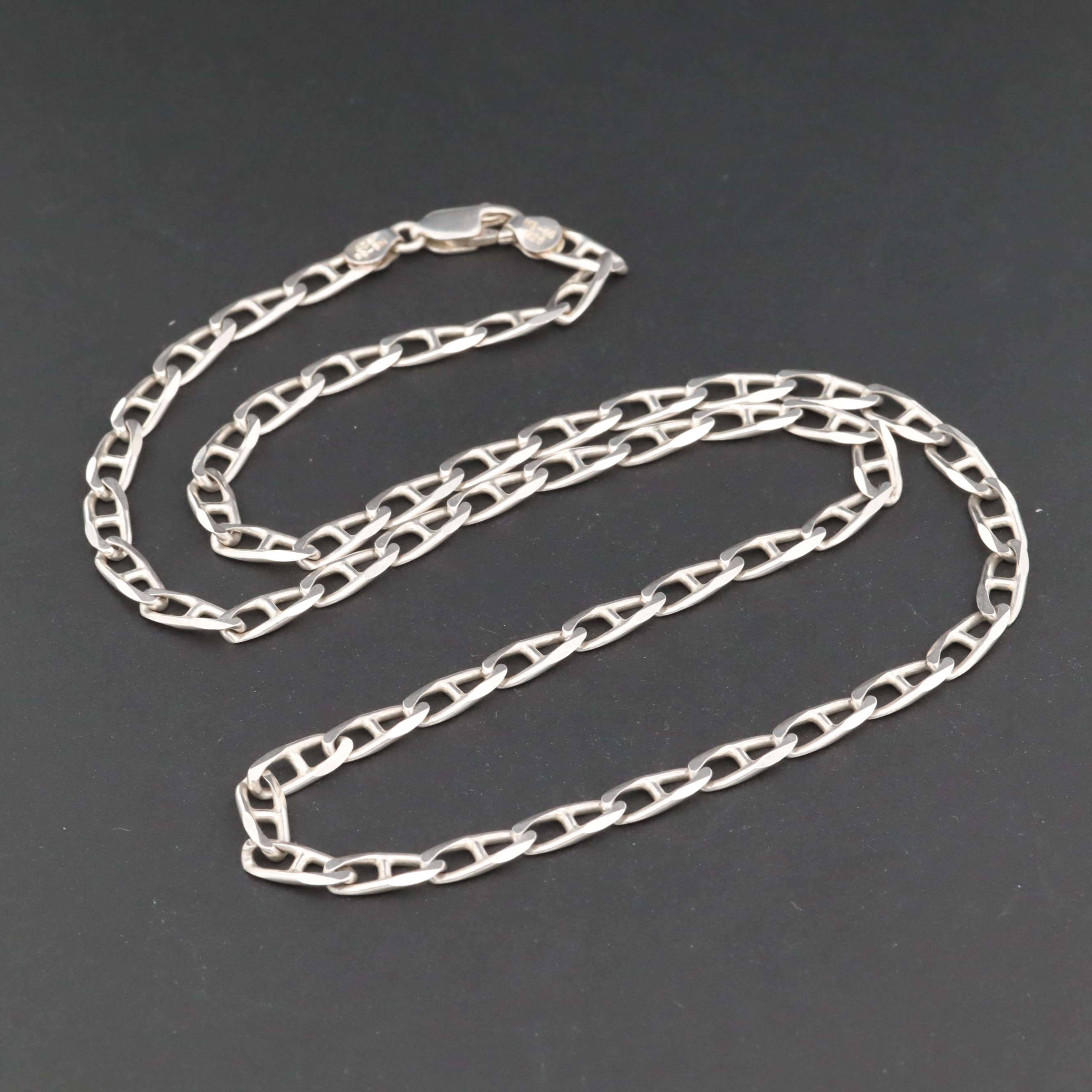 Sterling Silver Anchor Chain Necklace