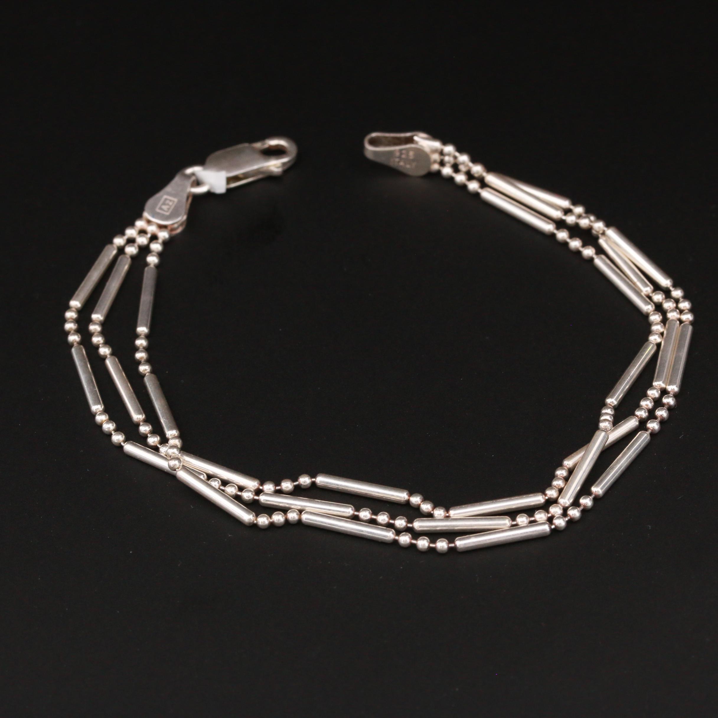 Sterling Silver Bar Bracelet
