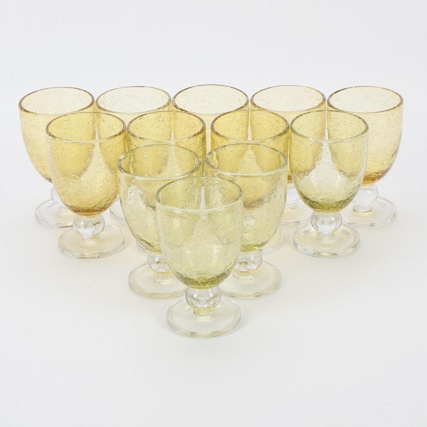 Tag, Ltd. "Wheat Yellow" Bubble Glass Drinking Glass Set